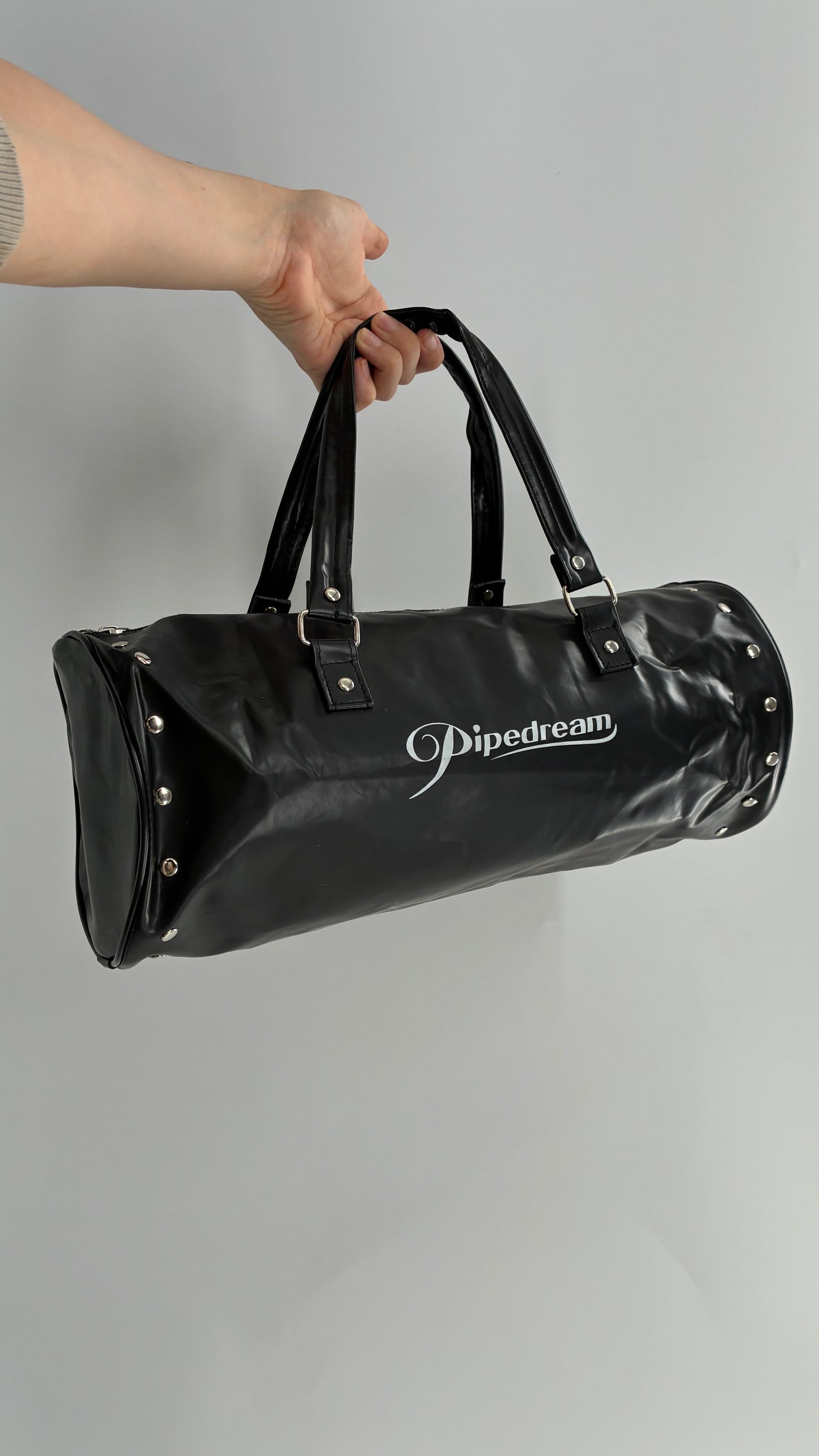 Vintage PIPEDREAM 2005 Cylindrical Black Shoulder Bag with Studded Details
