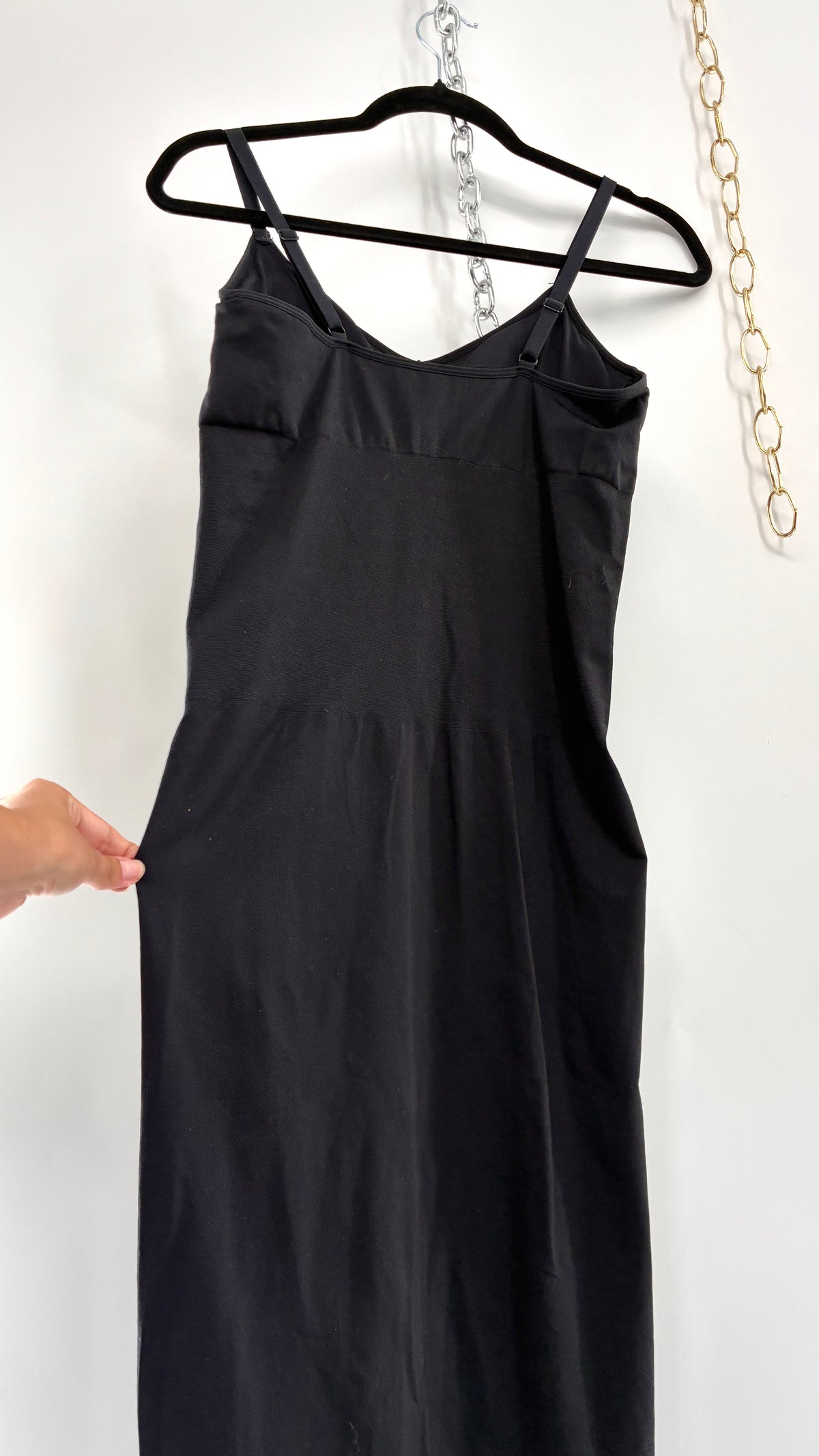 NWOT Black Spandex Thick Stretchy Midi Dress (M/L)