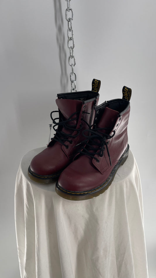 Dr.Martens Burgundy Boots with Side Zipper (5L)