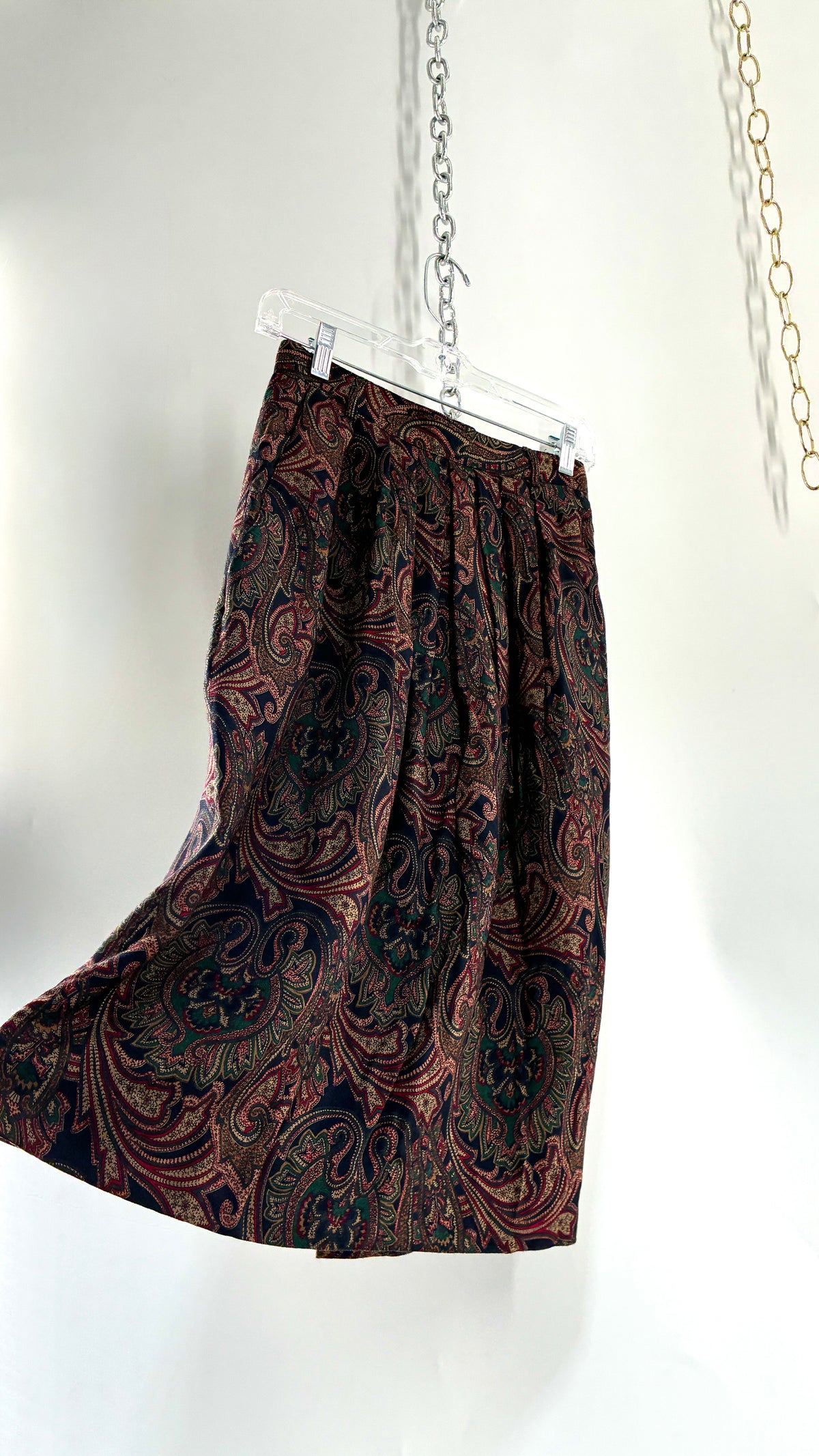 Vintage 1980s Paisley Boxy Suit Jacket and Skirt Set (8)