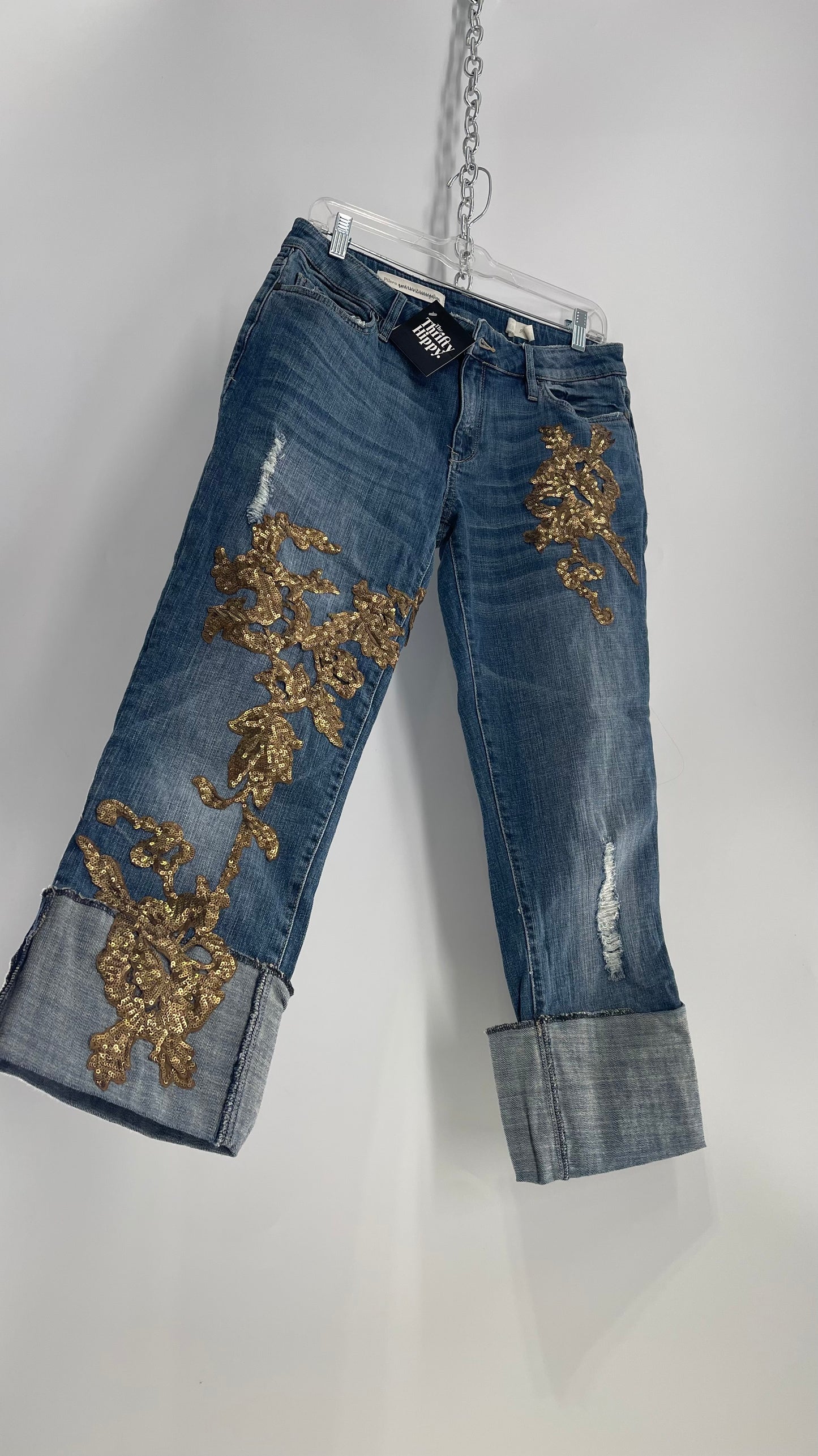 Pilcro and the Letterpress Denim Capris with Gold Sequin Details (27)