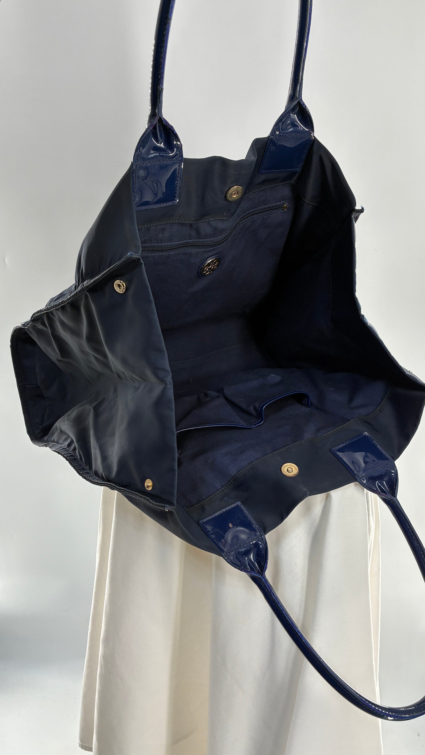 Vintage Tory Burch Navy Blue Ella Tote