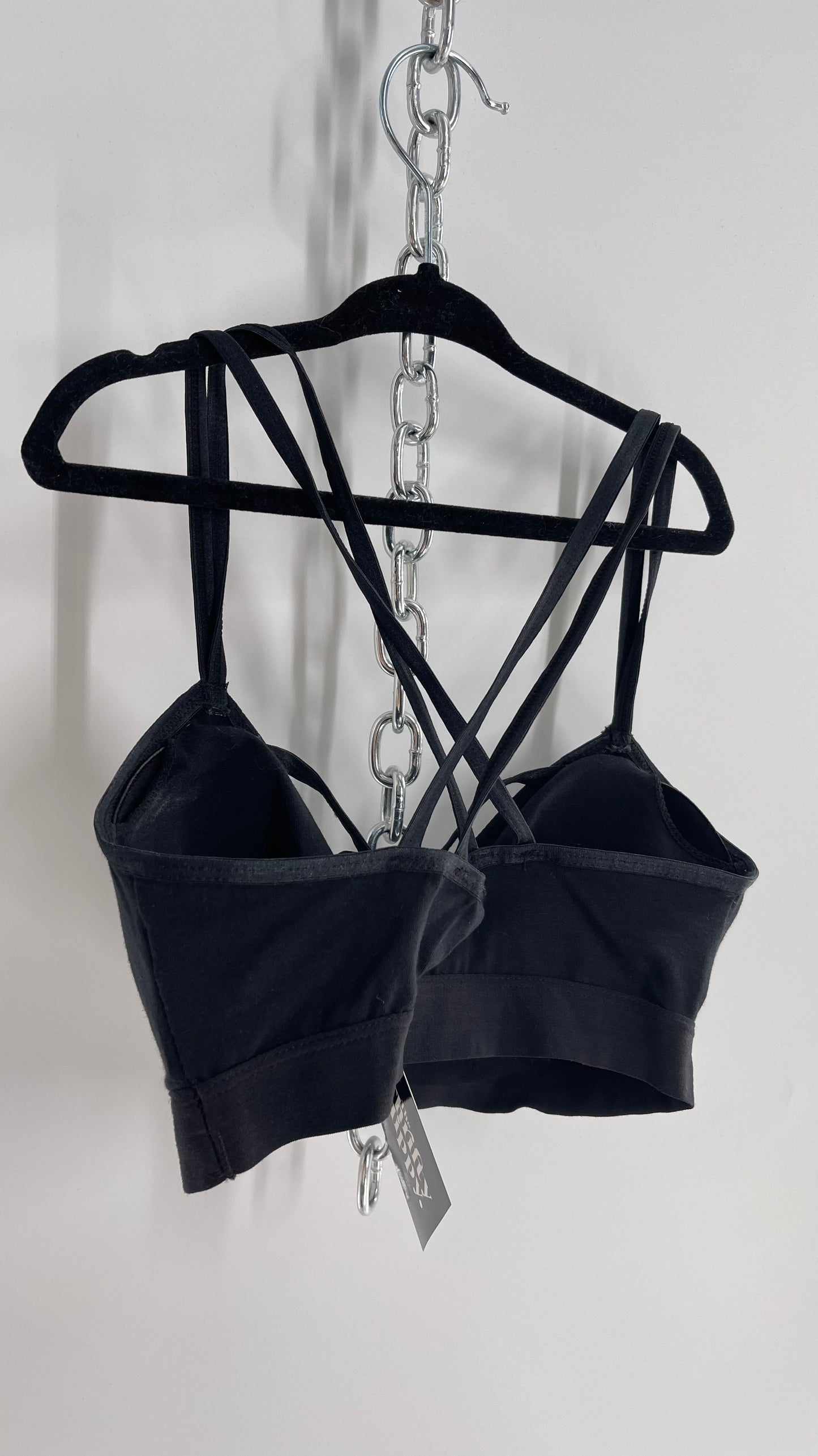 Black Padded Strappy Bralette (Small)