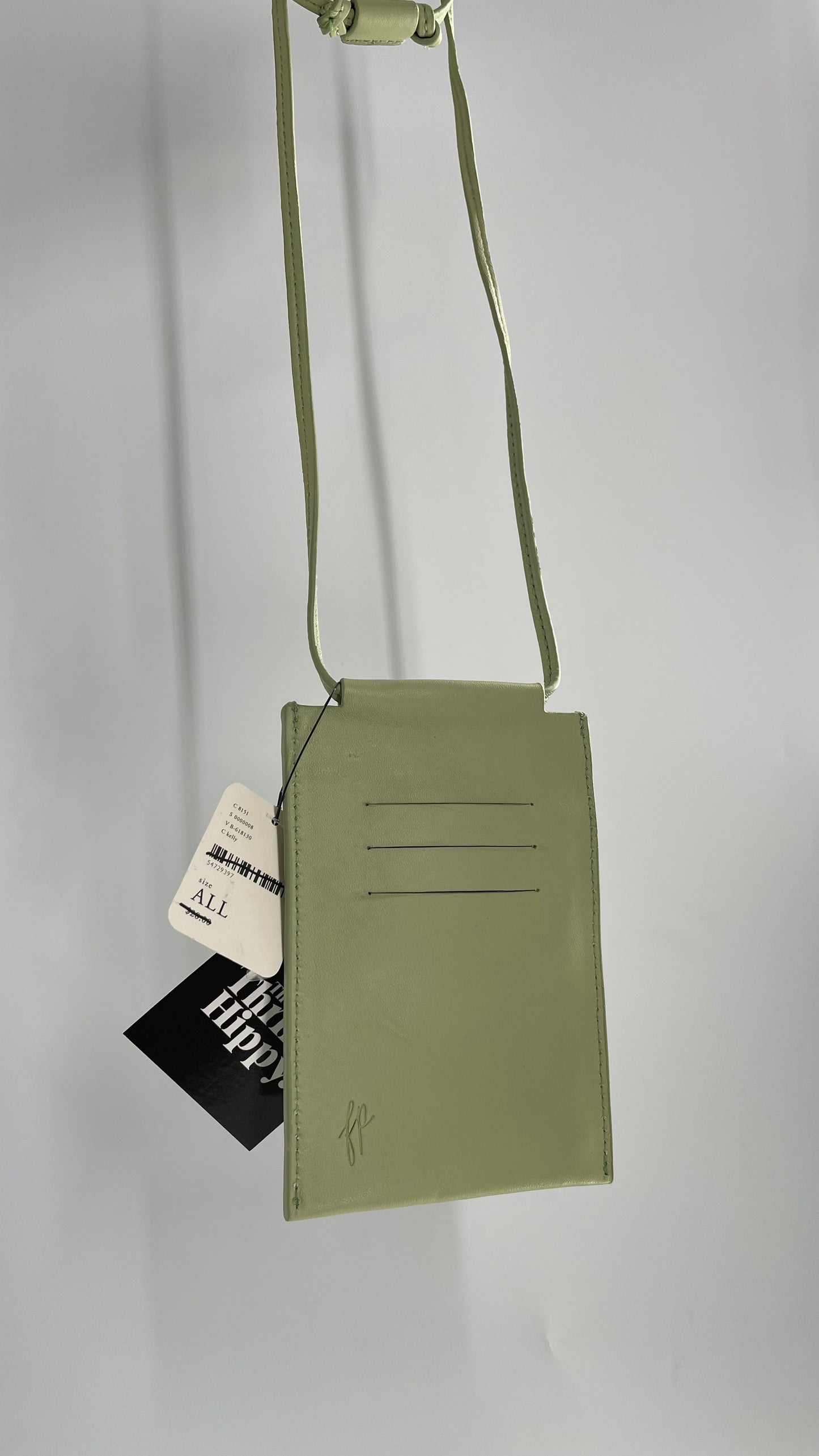 Free People Sage Green Crossbody Phone Pouch with Tags Attached