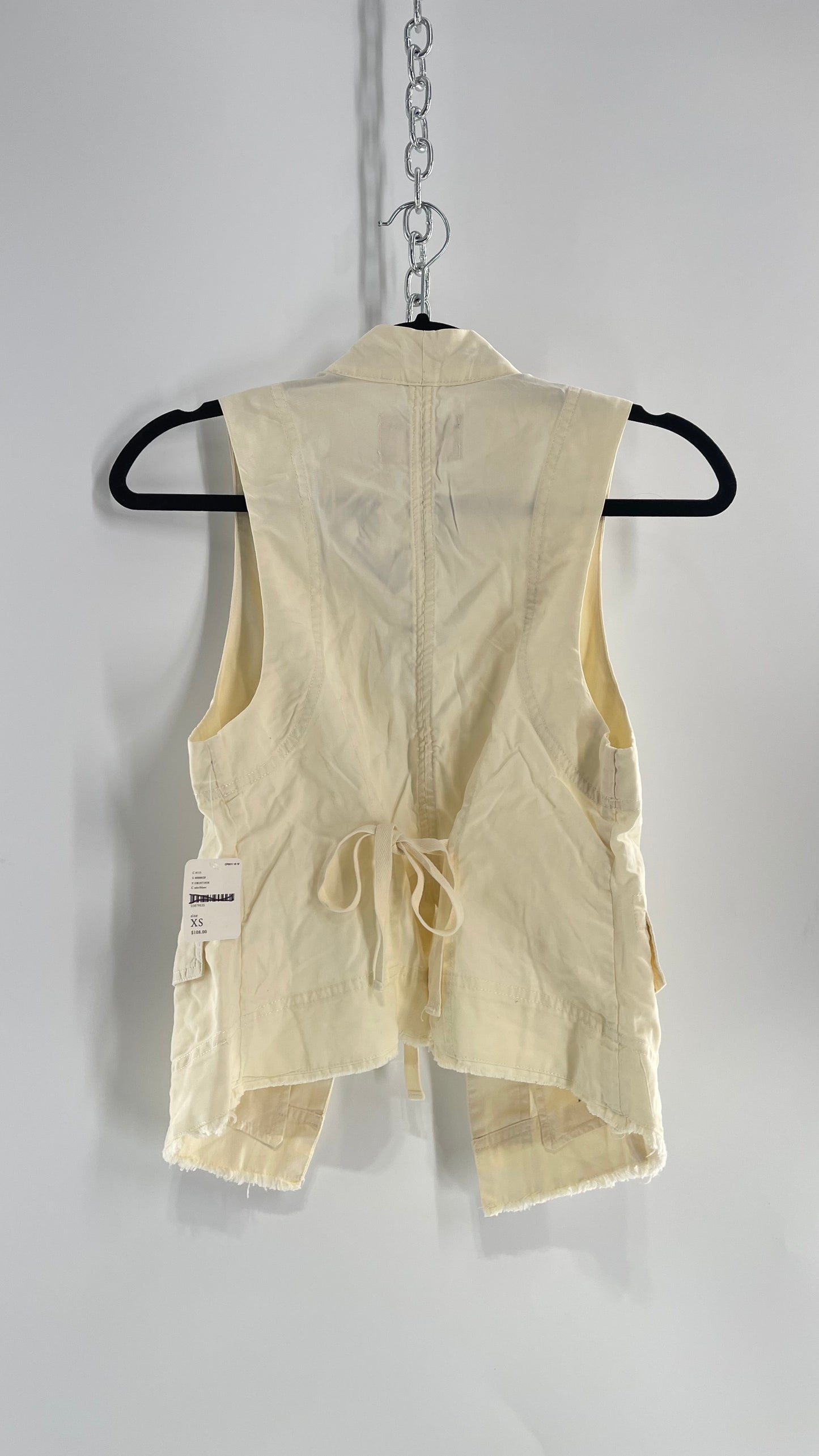 Free People Off White Military Style Vest with Tags Attached (XS)