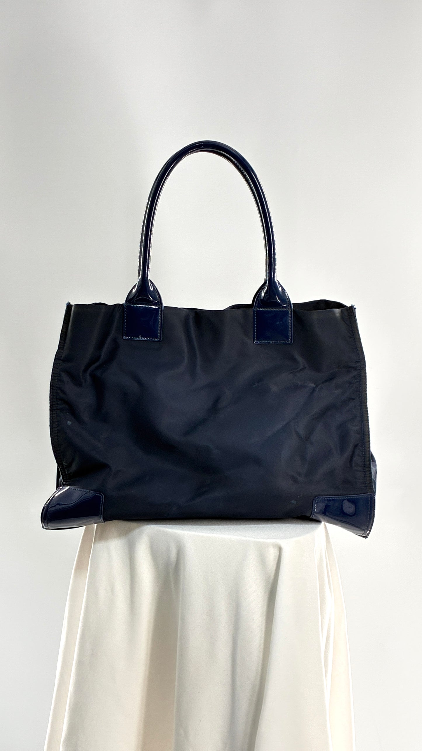 Vintage Tory Burch Navy Blue Ella Tote