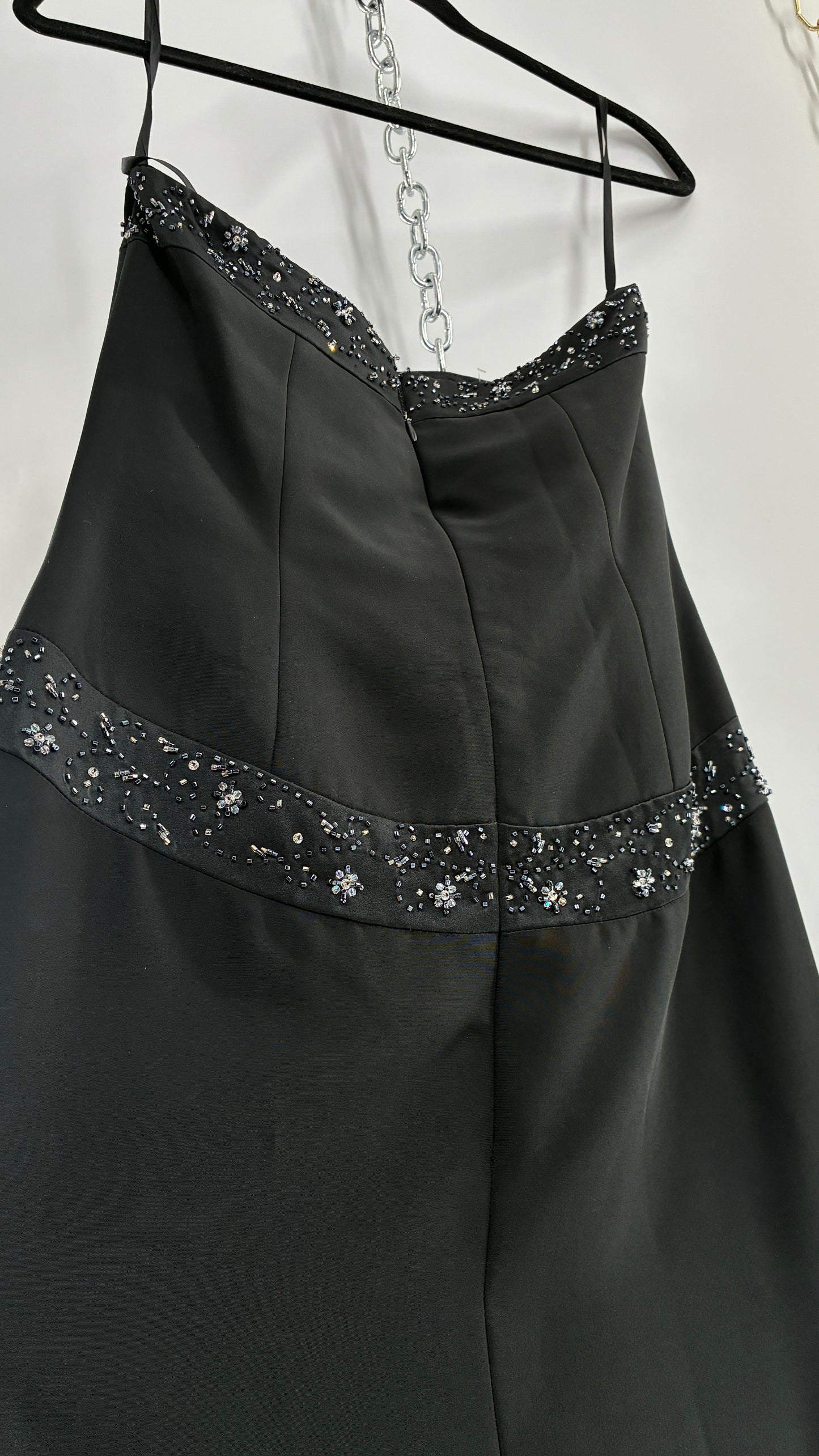Vintage HAUTE COUTURE OBSESSIONS Black Beaded Maxi Dress (8)