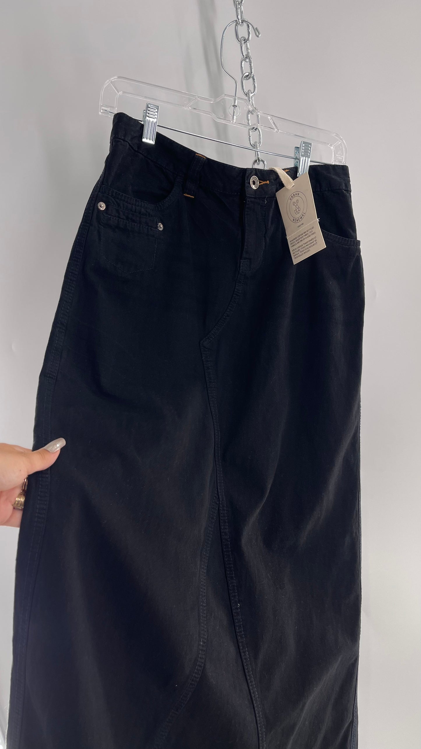 Vintage Urban Outfitters Renewal Union Bay Dark Wash Denim Full Length Skirt with Tags Attached (Small)