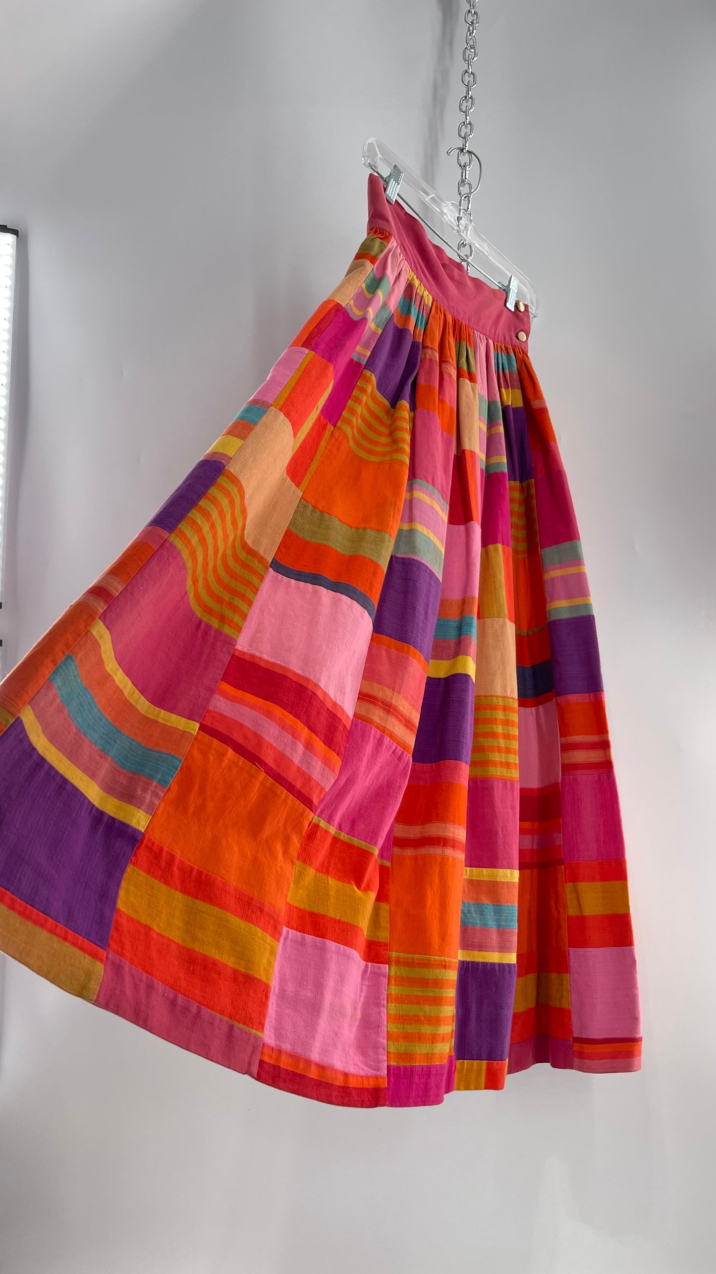 Vintage El Palomar Patchwork Skirt Made in Jalisco Mexico (XS)