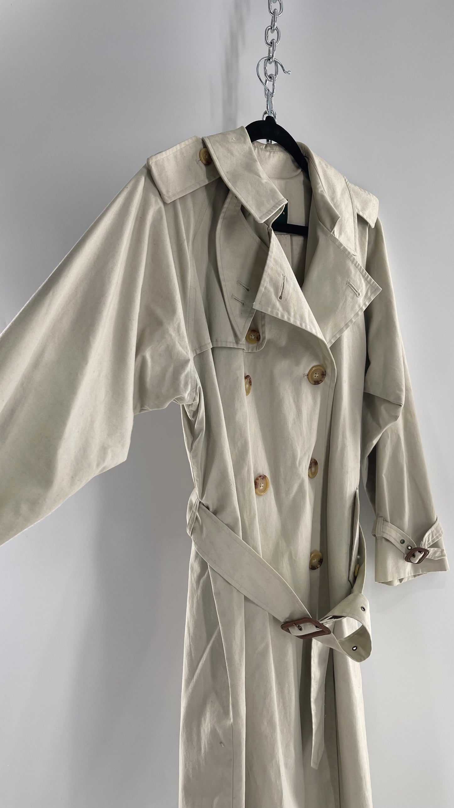 Vintage Ralph Lauren Beige Trench Coat (Petite Small)