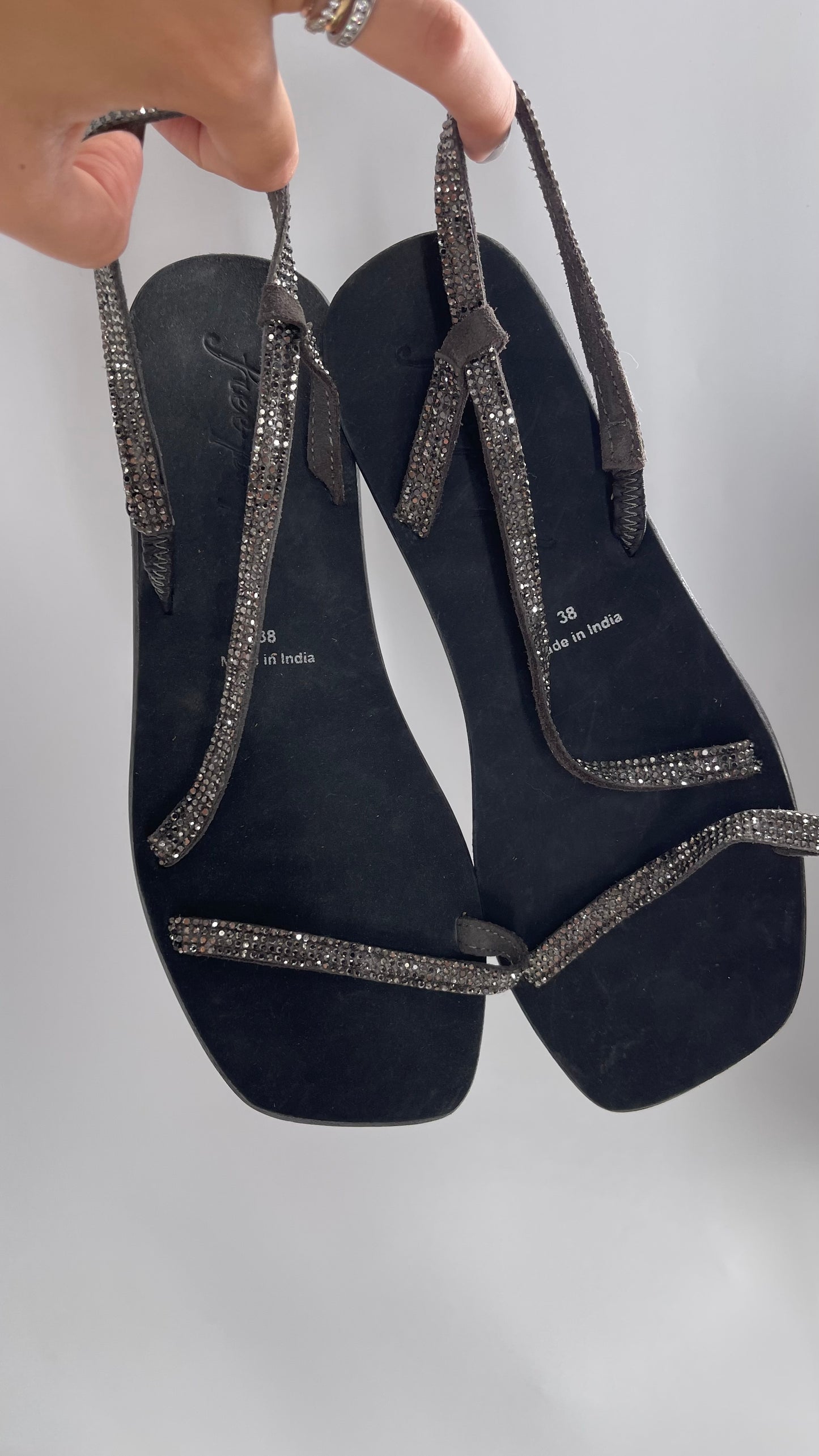 Free People Rhinestone Strap Sandal (38)