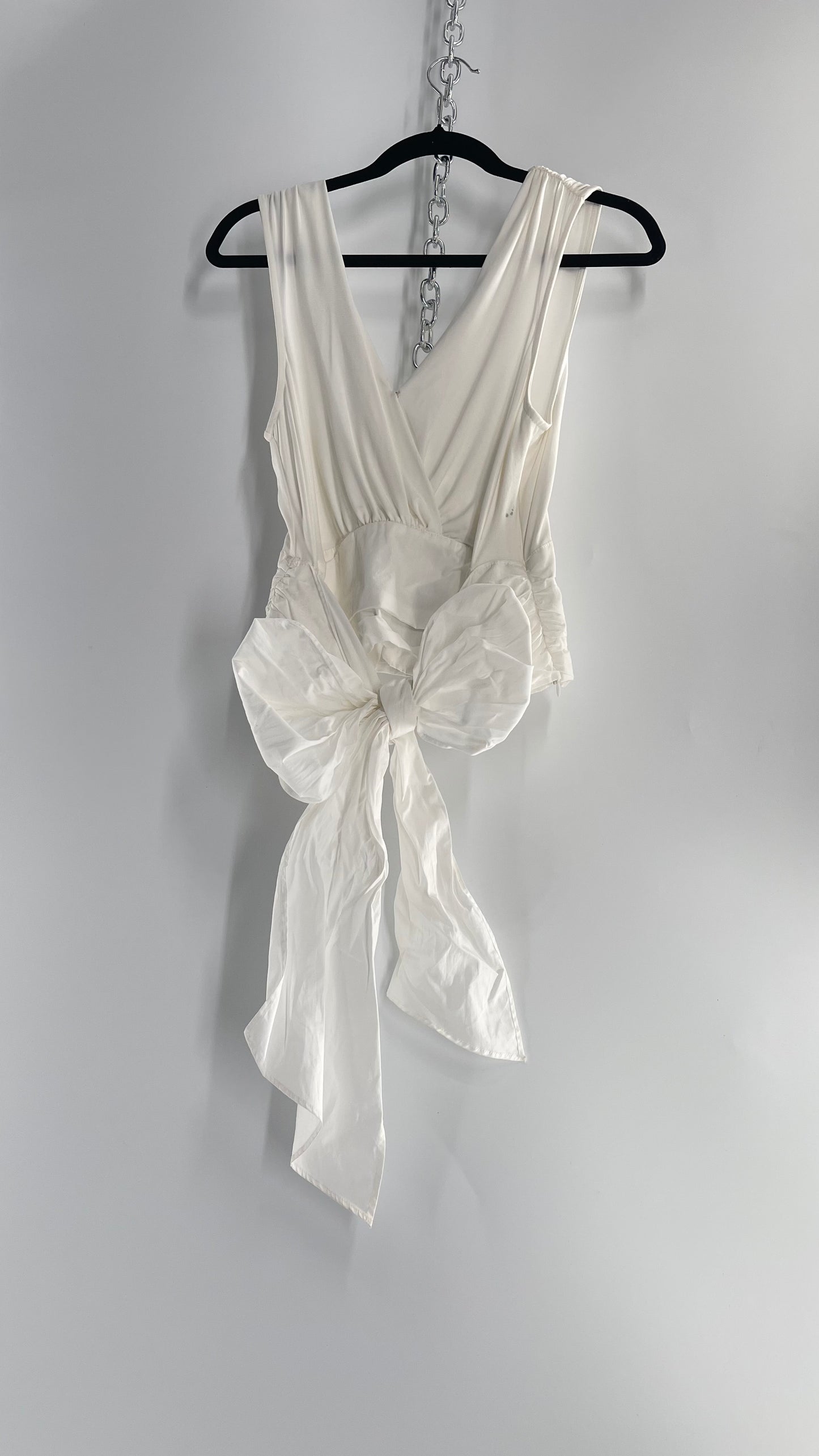 Sunday in Brooklyn Anthropologie White Wrap Around Tie Up Tank (Medium)