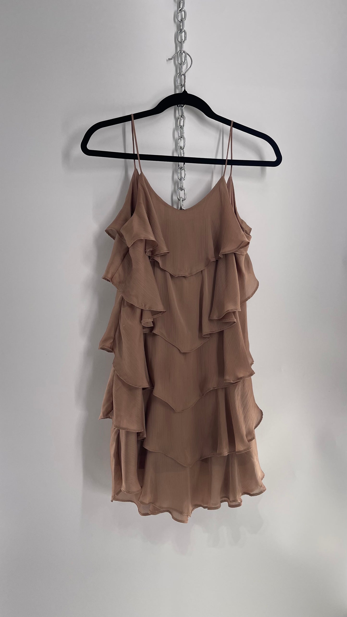 Vintage Beige Ruffled Long Tank (XS)