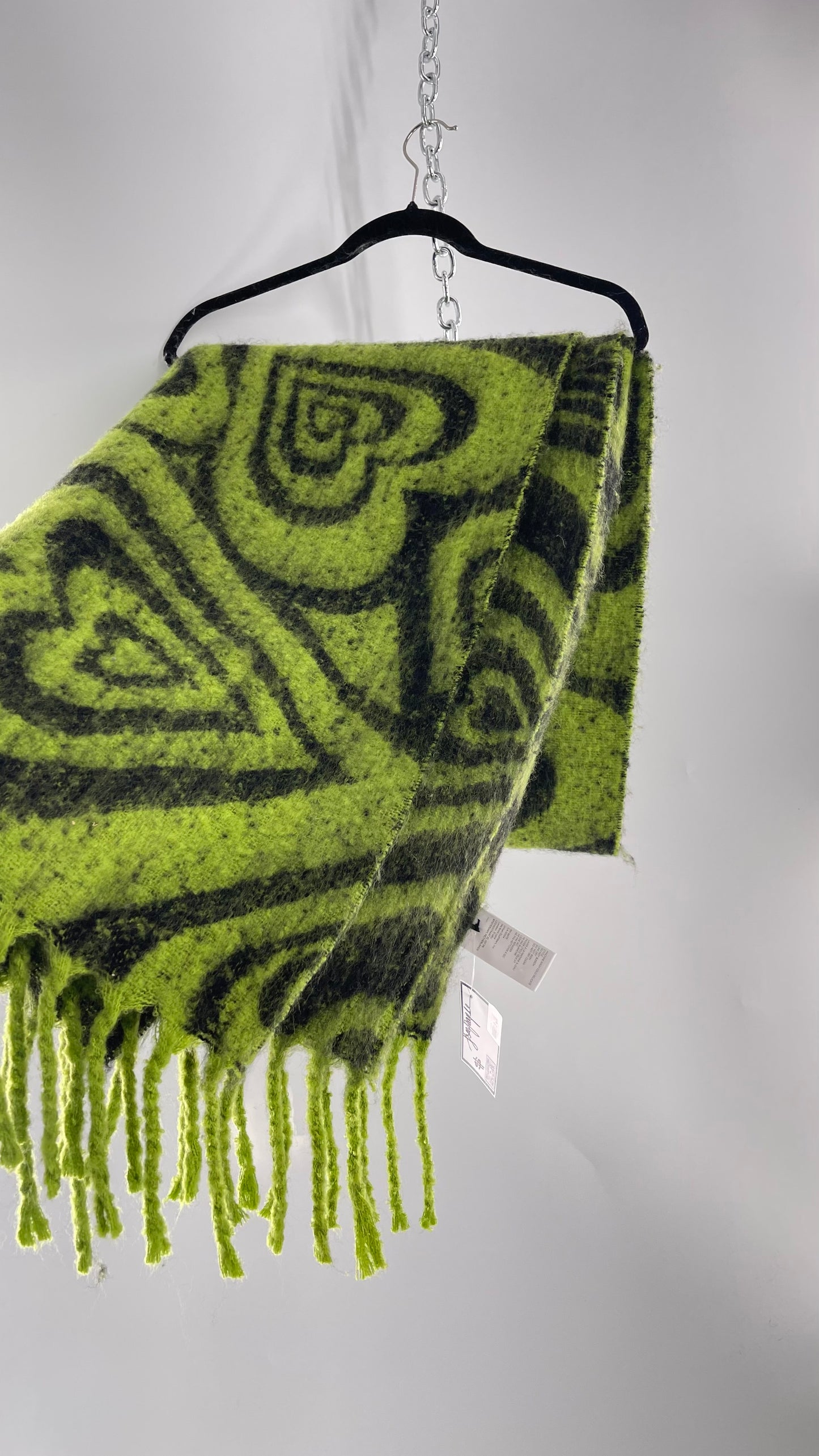 Free People Green All the Feels Heart Throb Scarf