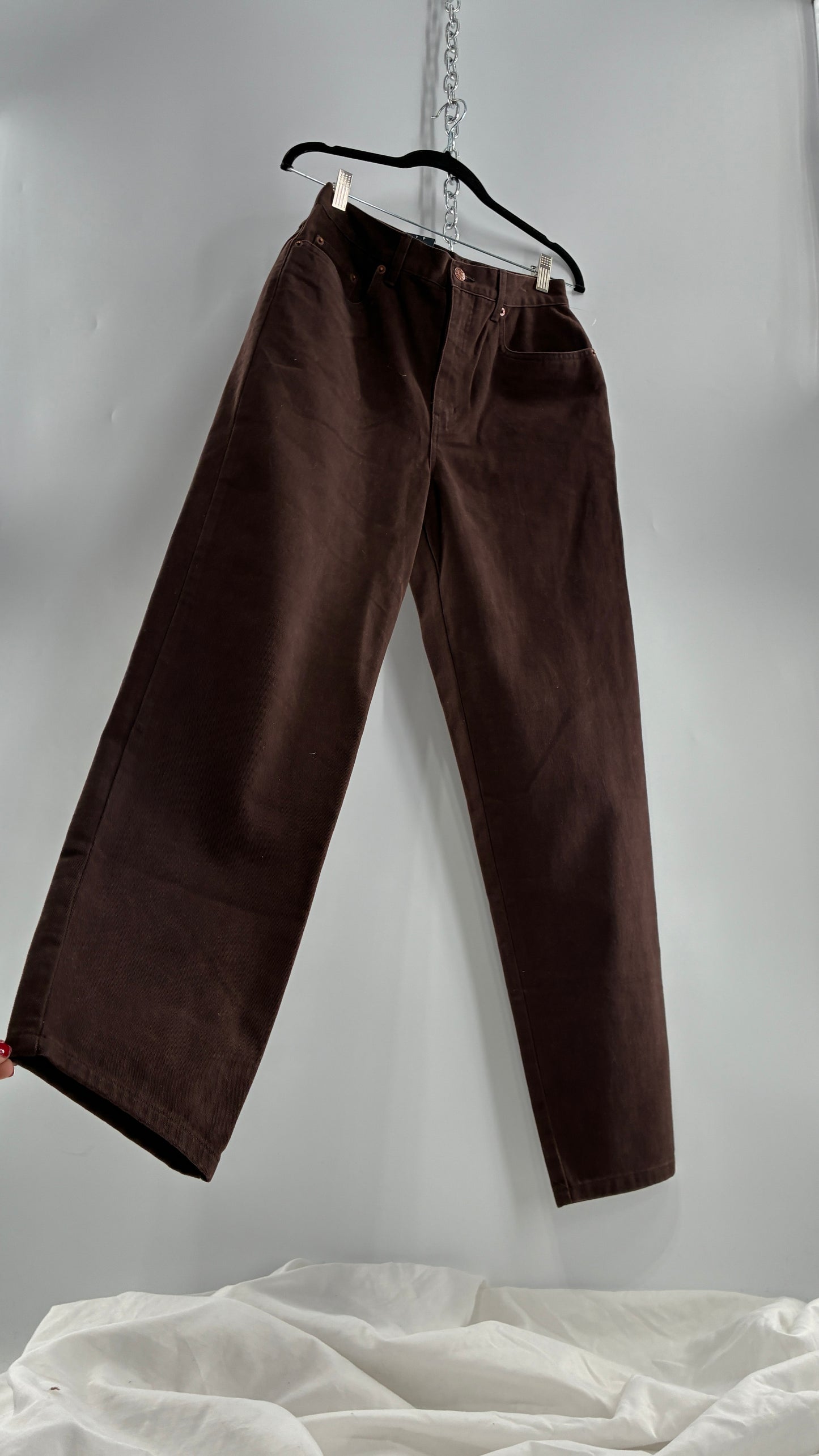 Deadstock Vintage BILL BLASS Brown High Waisted Mom Jeans
