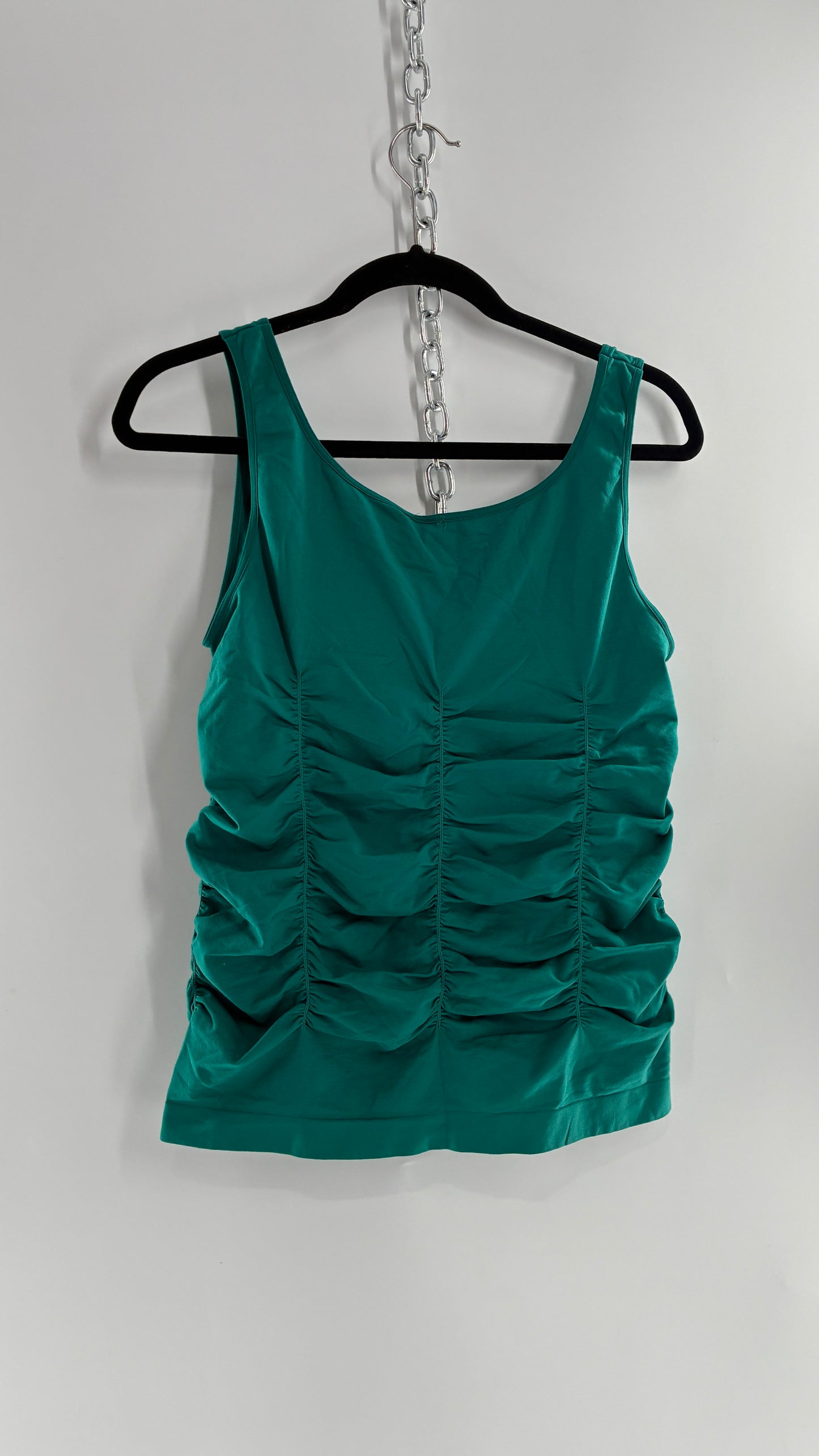 Vintage LEGACY Jewel Toned Teal Ruched Sleeveless (XL)