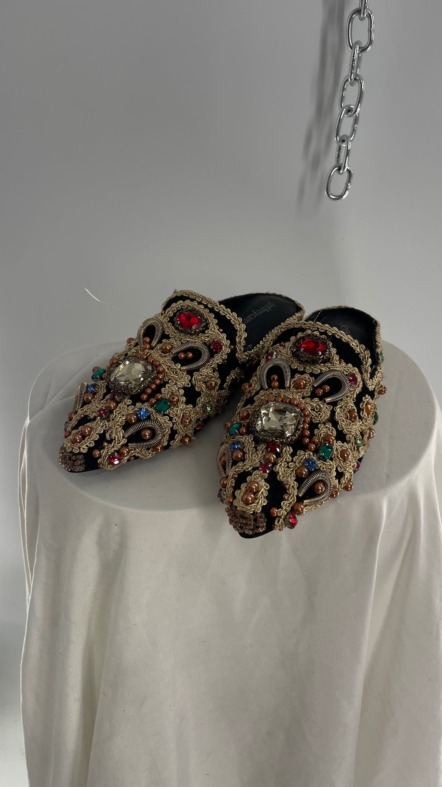 Jeffrey Campbell Sarika Embellished Pointed Mules Covered in Stones, Beads, and Embroidery  (6)