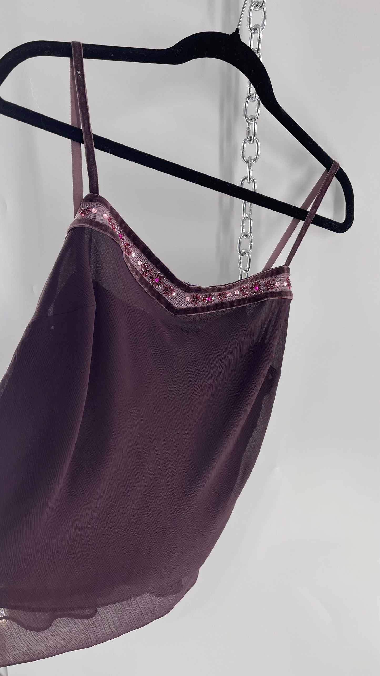 Vintage Plum Tank with Beaded Velvet Lace Neckline (8)