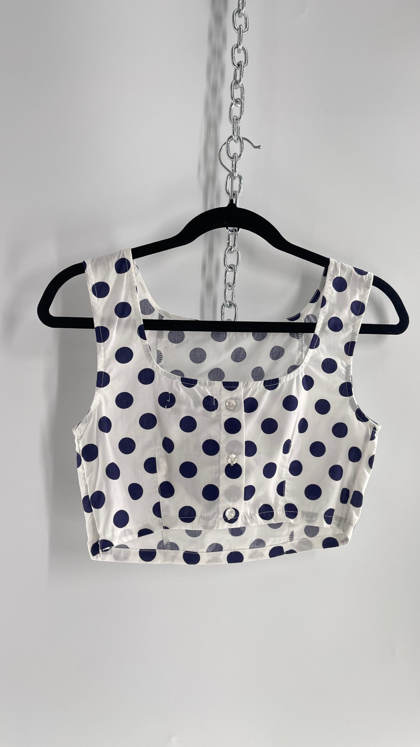 Urban Outfitters Sleeveless Polka Dot Top with Button Back/Front (XS)