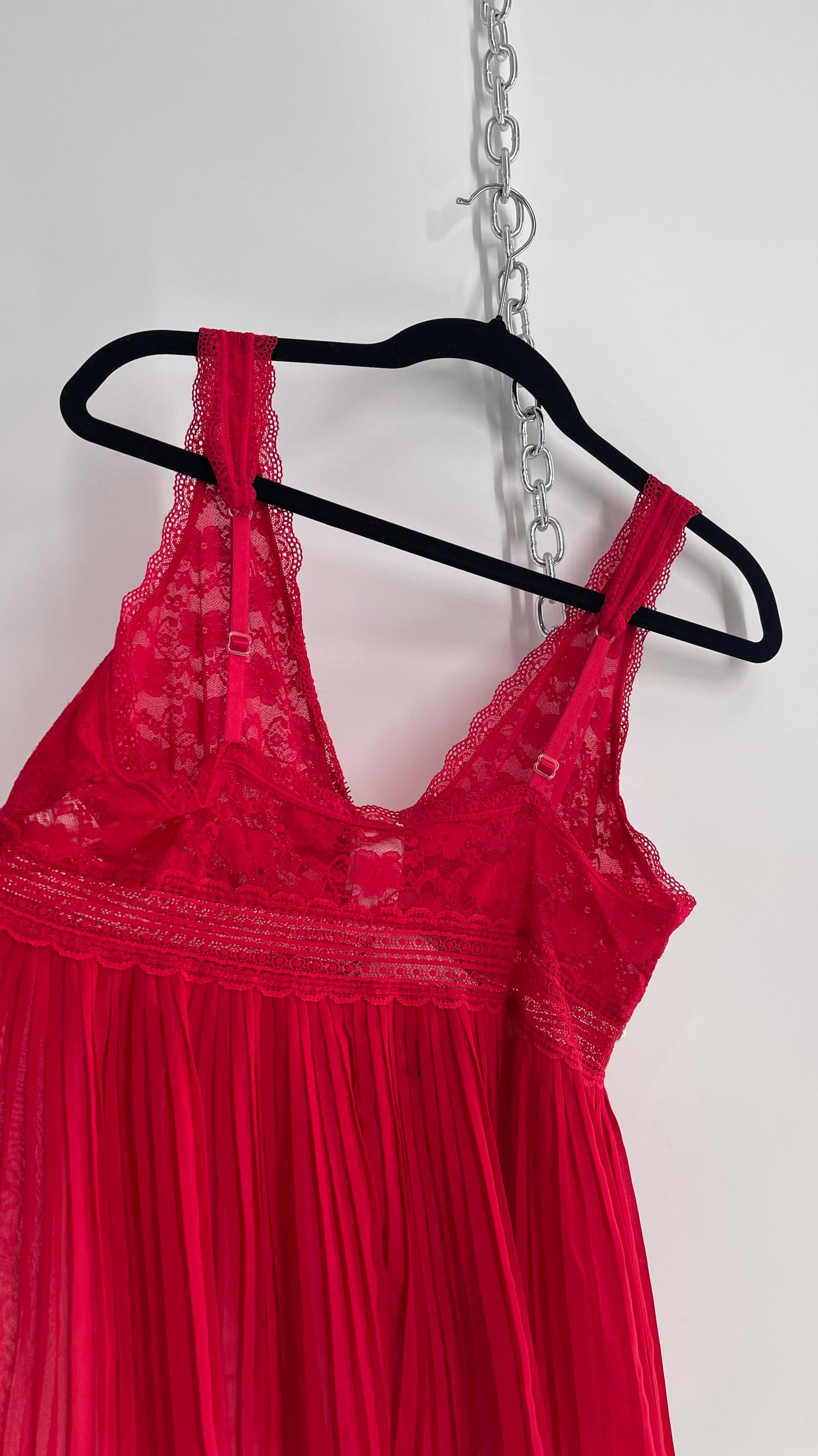 Vintage In Bloom Red Lace Babydoll Tank (Large)