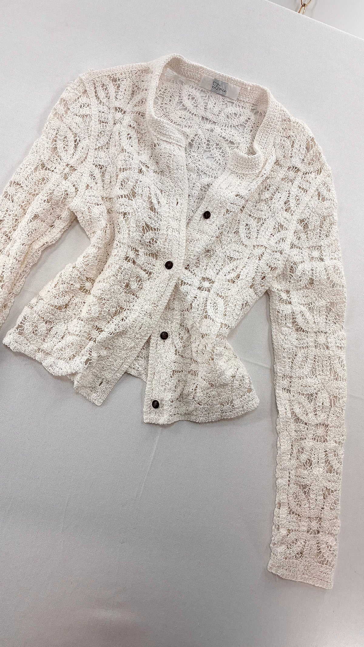 Imported Portuguese 100% Cotton Crochet Cardigan NWOT (Medium)