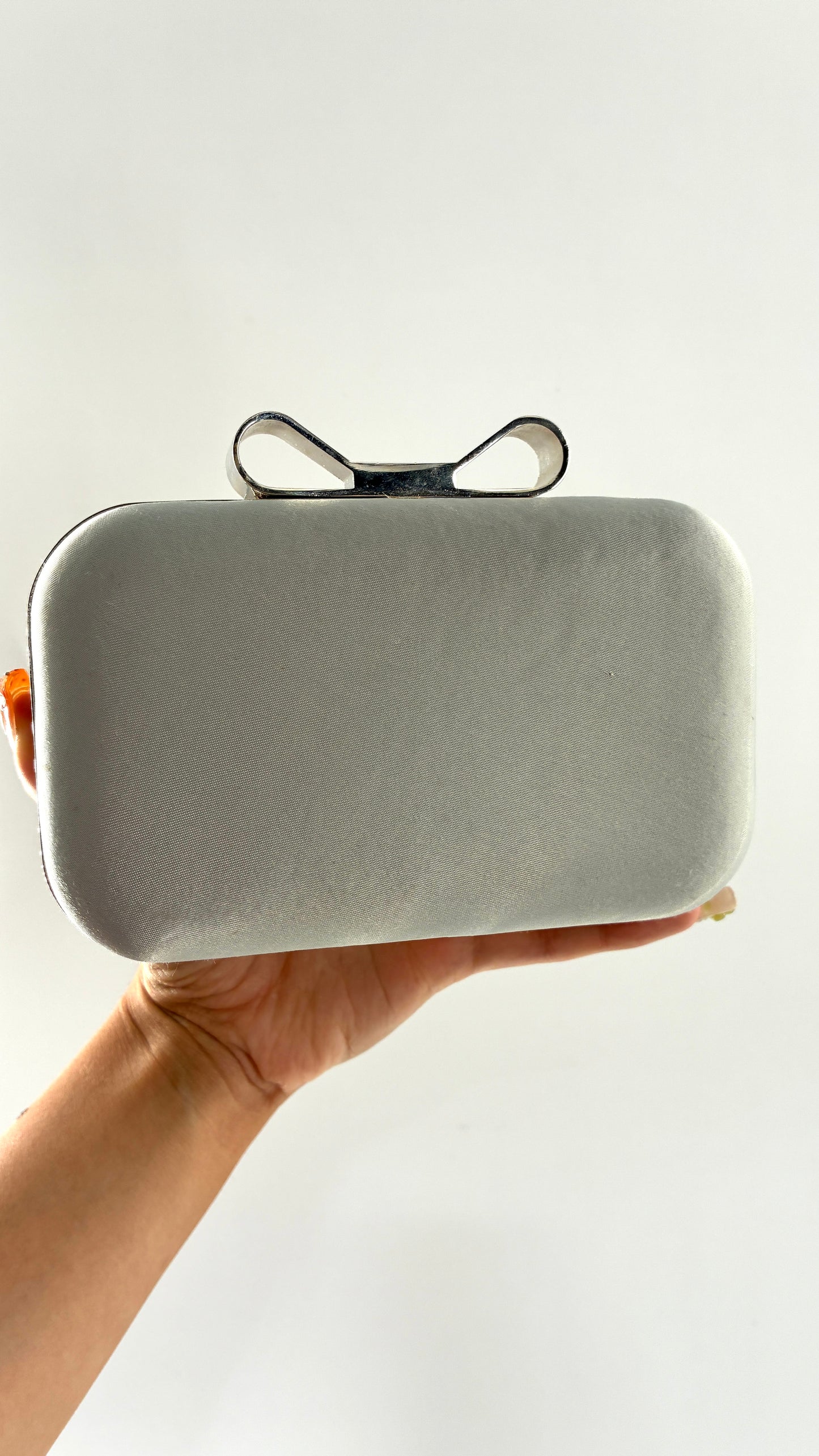 Vintage LULU TOWNSEND Silver Rhinestone, Water Droplet Clutch, Shoulder Bag