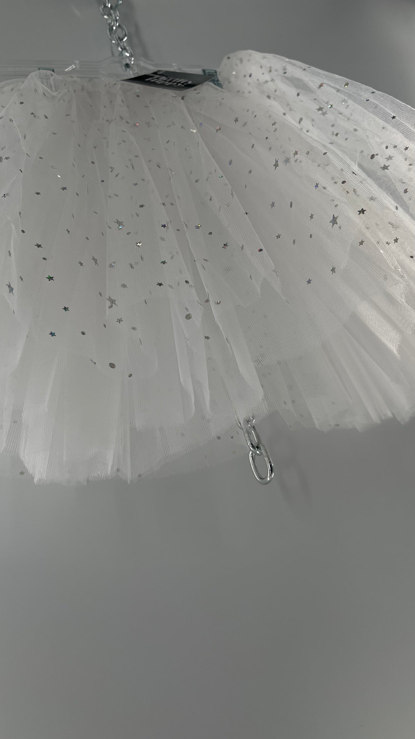 White Starstruck Confetti Tutu Mesh Tulle Skirt (One Size)