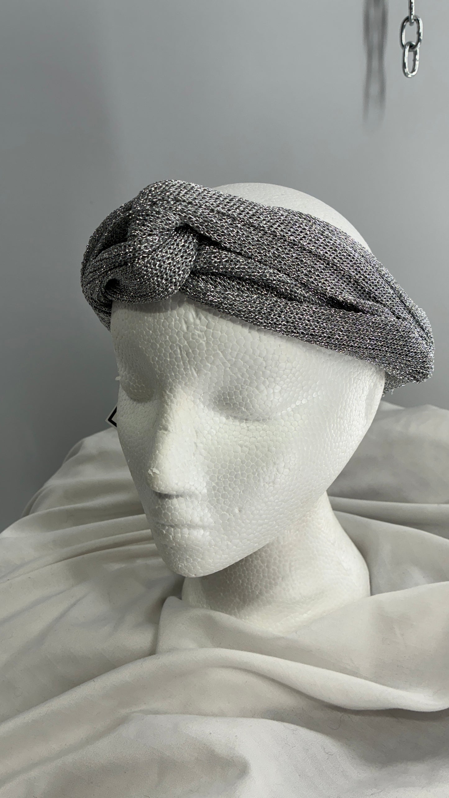 Free People Metallic Silver Mesh Headband