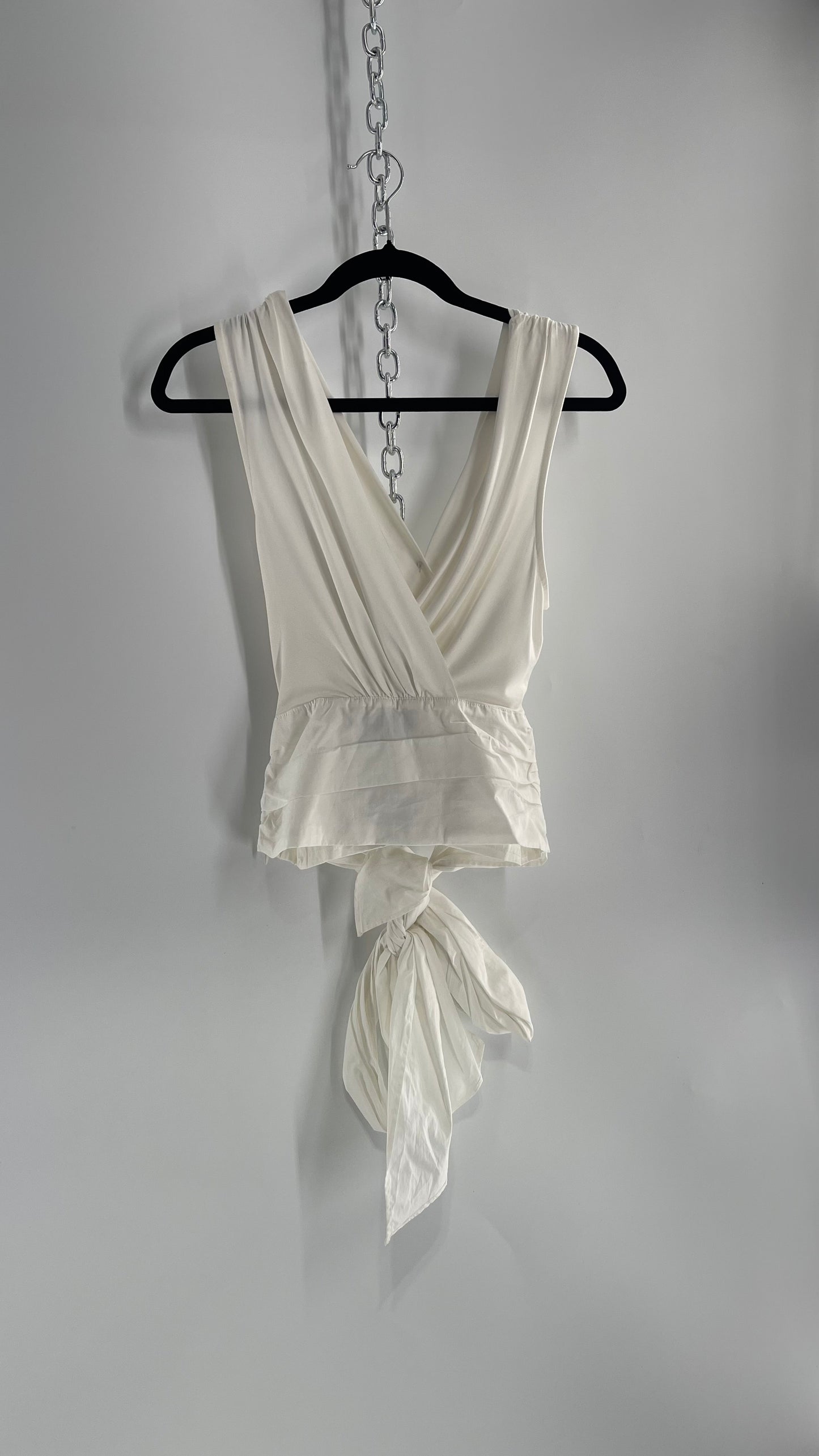 Sunday in Brooklyn Anthropologie White Wrap Around Tie Up Tank (Medium)