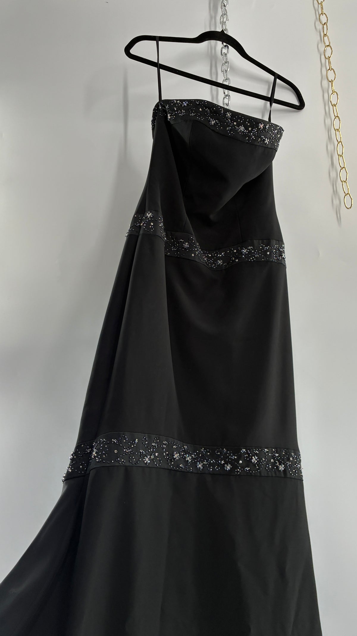 Vintage HAUTE COUTURE OBSESSIONS Black Beaded Maxi Dress (8)