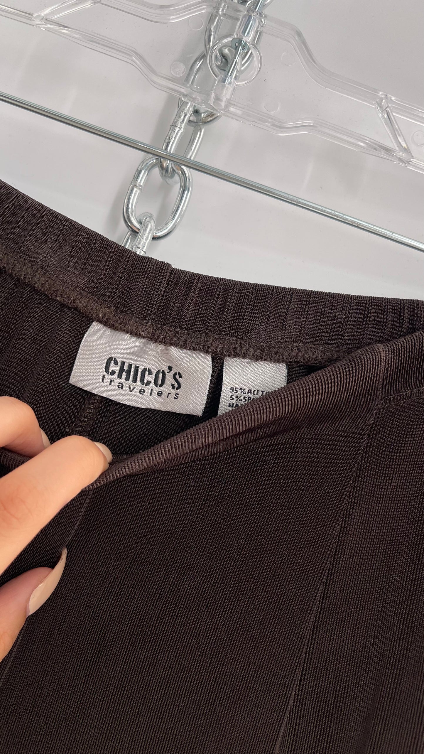 CHICOS Vintage Set Dark Brown/Grey Loungewear ‘Run Those Errands’ 2pc Set (XL)