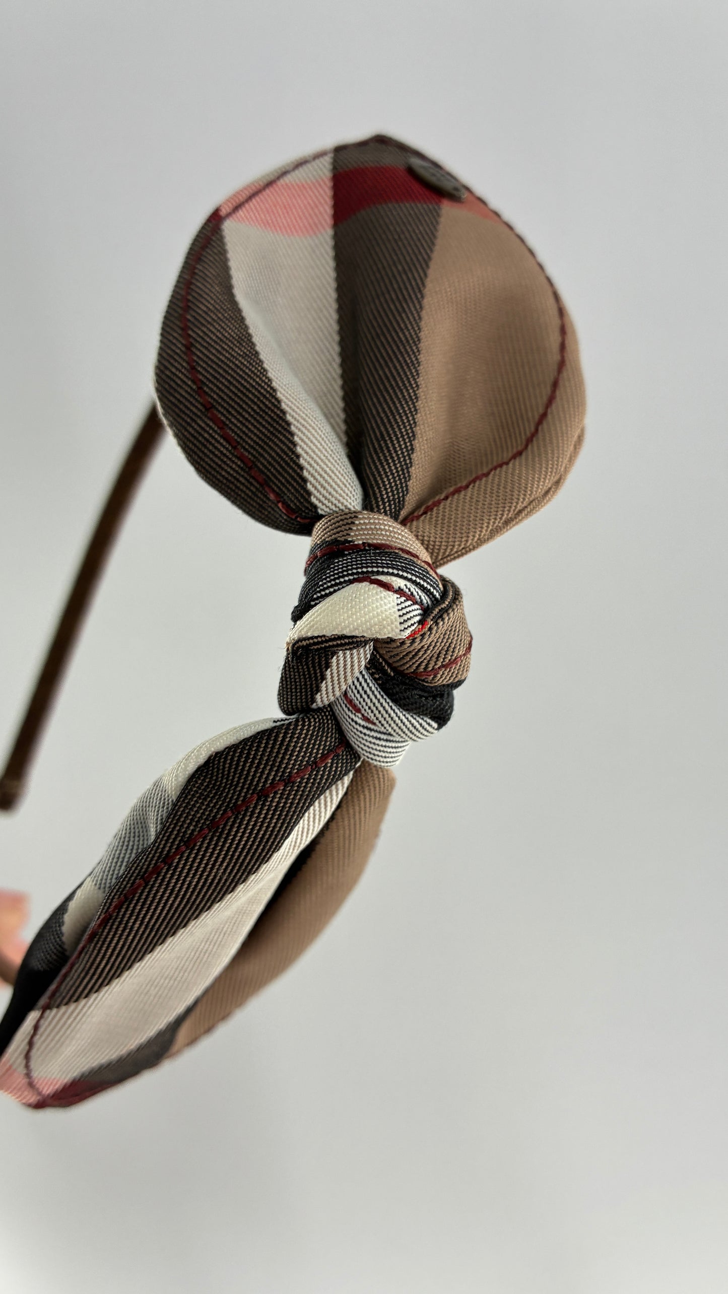 Vintage FARMER Handmade Headband with Burberry Bow