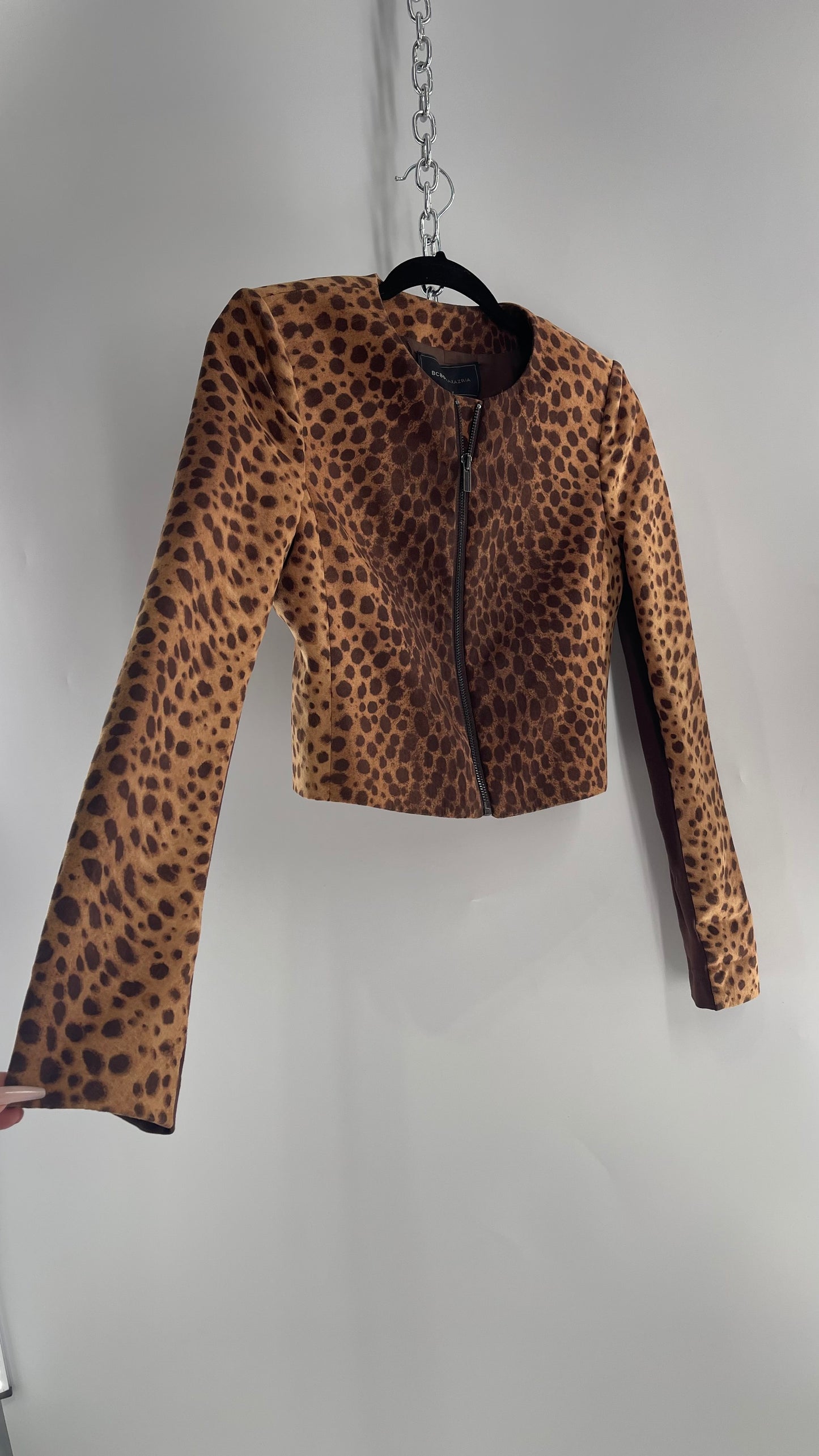 BCBG MAXAZRIA Vintage Cheetah Print Jacket with Tags Attached (XS)