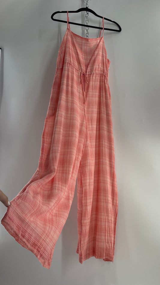 Urban Outfitters Gingham Plaid Picnic Jumpsuit (Large)