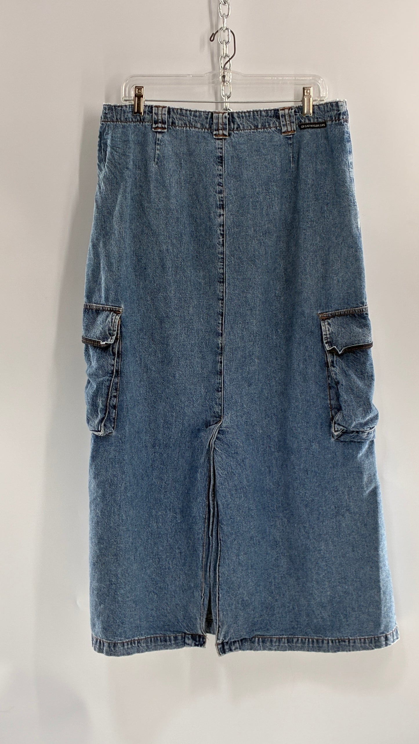 Vintage CALVIN KLEIN Denim Cargo Skirt Low Waisted (12)
