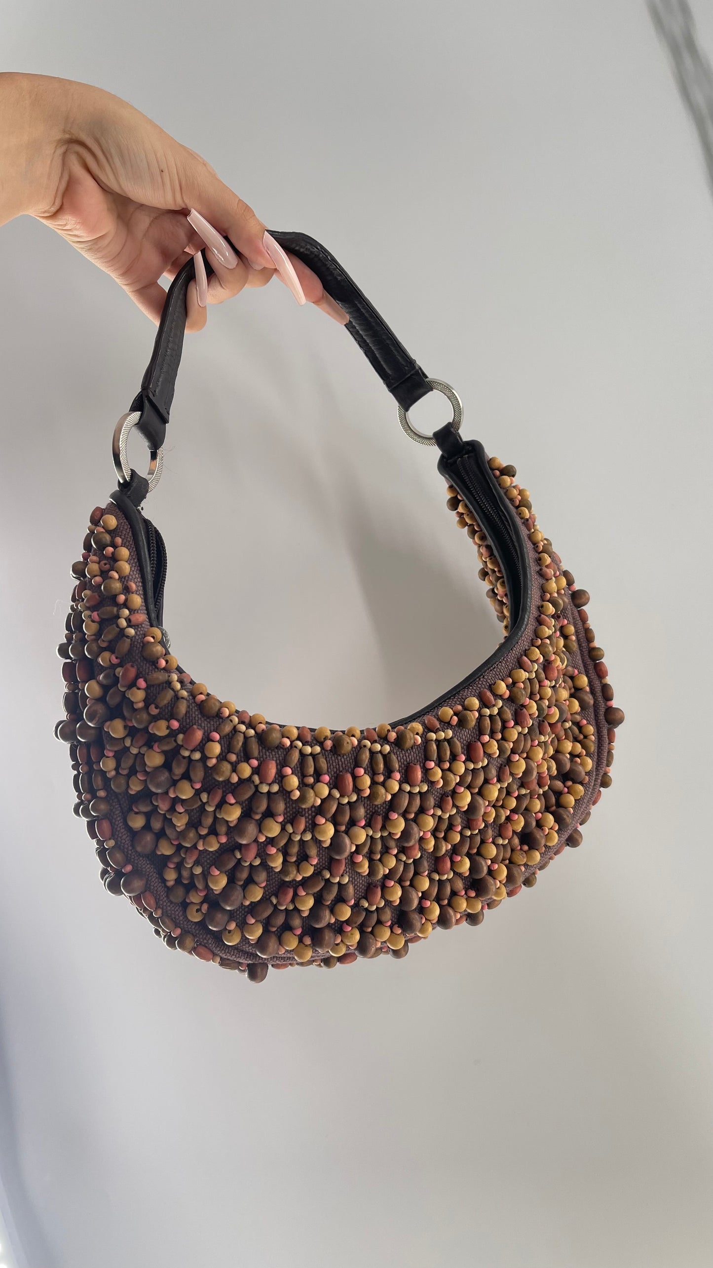 Vintage Ann Taylor Wooden Beaded 90s Bag