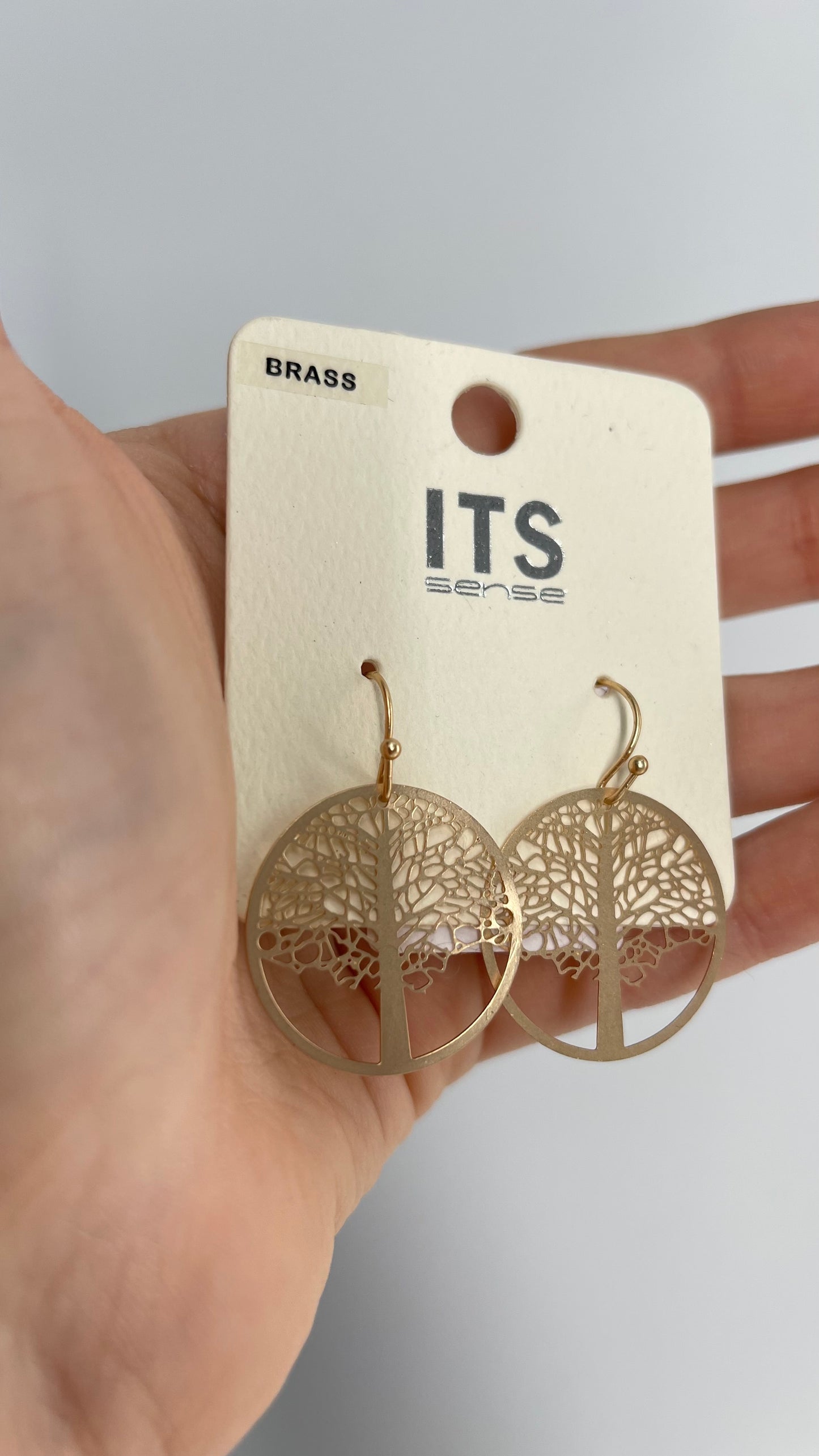 Vintage ITS SENSE Brass Tree Earrings