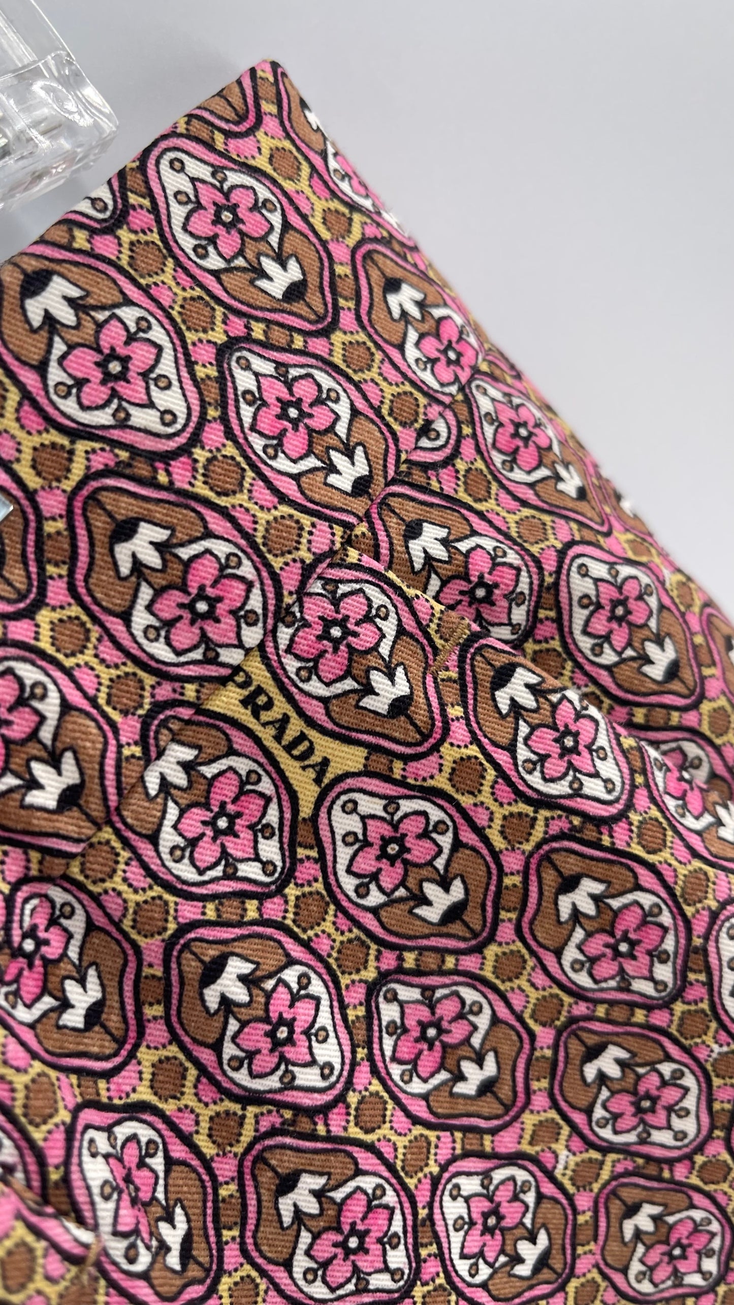 Vintage PRADA Trouser Brown Pink 1970s Style Pattern (28)
