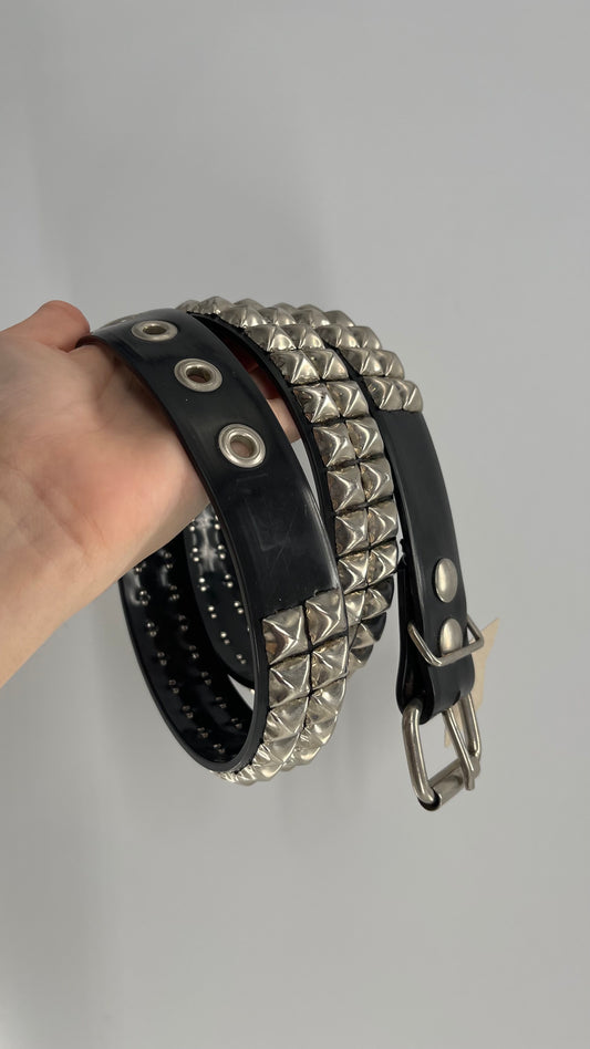 Vintage Studded Black Jelly Belt (S/M)