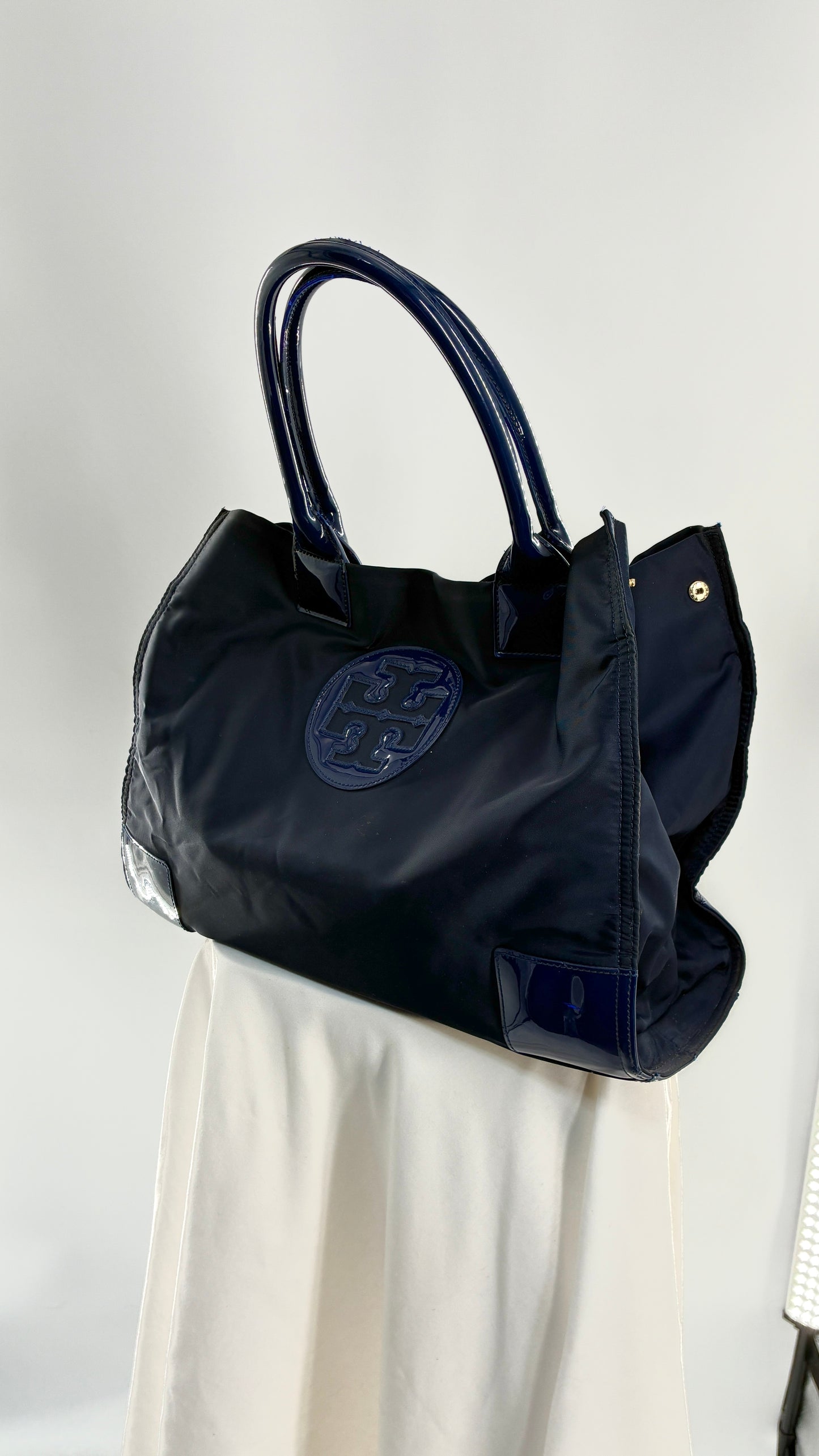 Vintage Tory Burch Navy Blue Ella Tote
