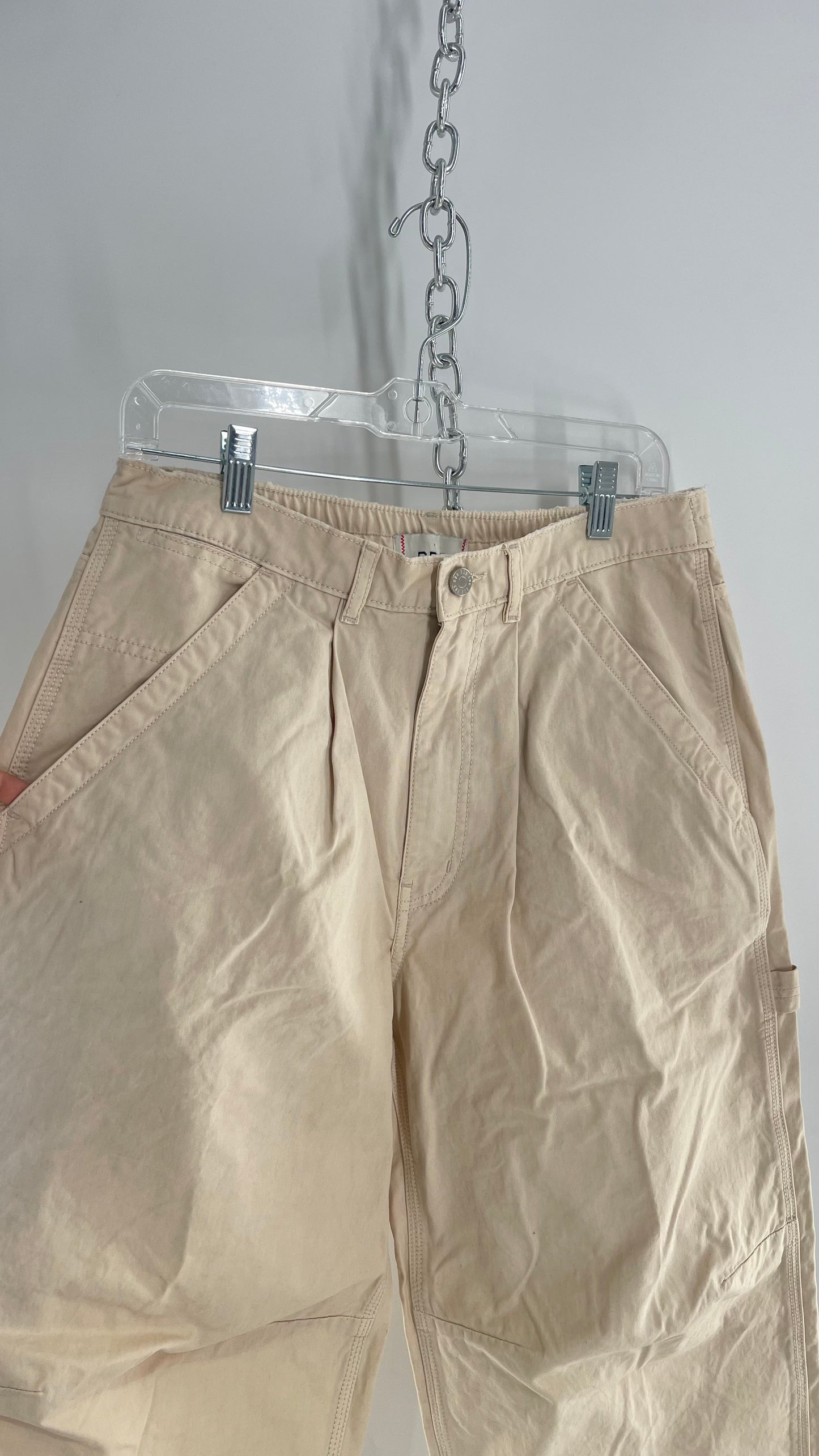 BDG Cropped Beige Baggy Wide Leg Cargos (6)