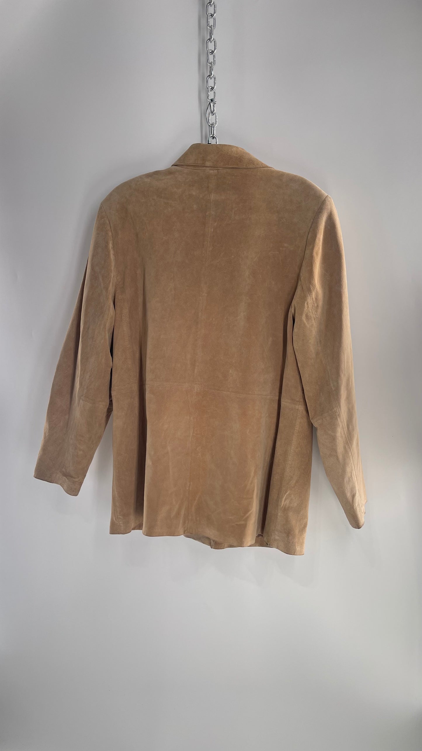 Vintage BERNARDO Tan Suede Leather Jacket (XL)