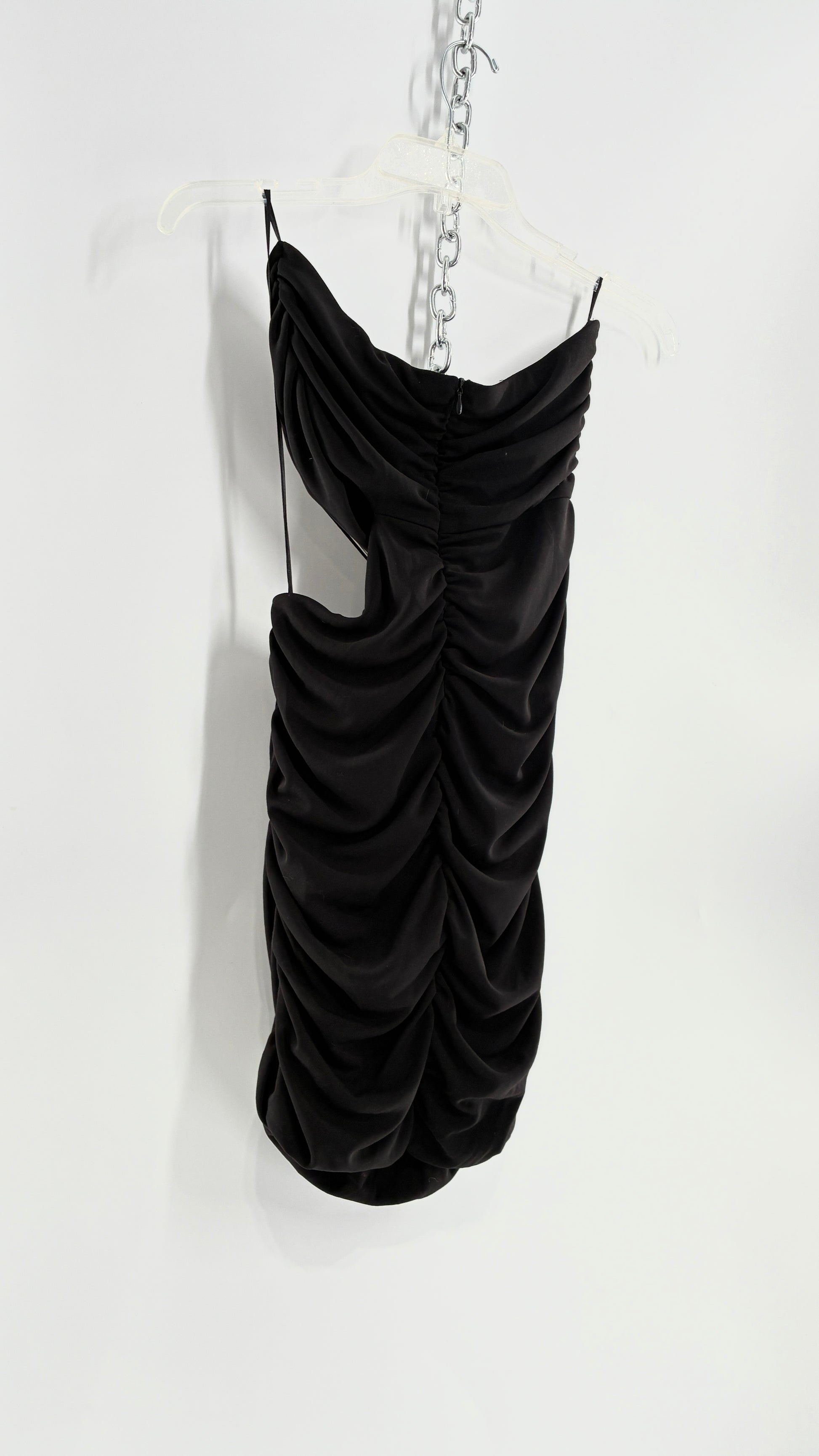 ZARA Black Ruched Cut Out Side Mini Dress (Small) The Thrifty Hippy ZARA Black Ruched Cut Out Side Mini Dress (Small) The Thrifty Hippy