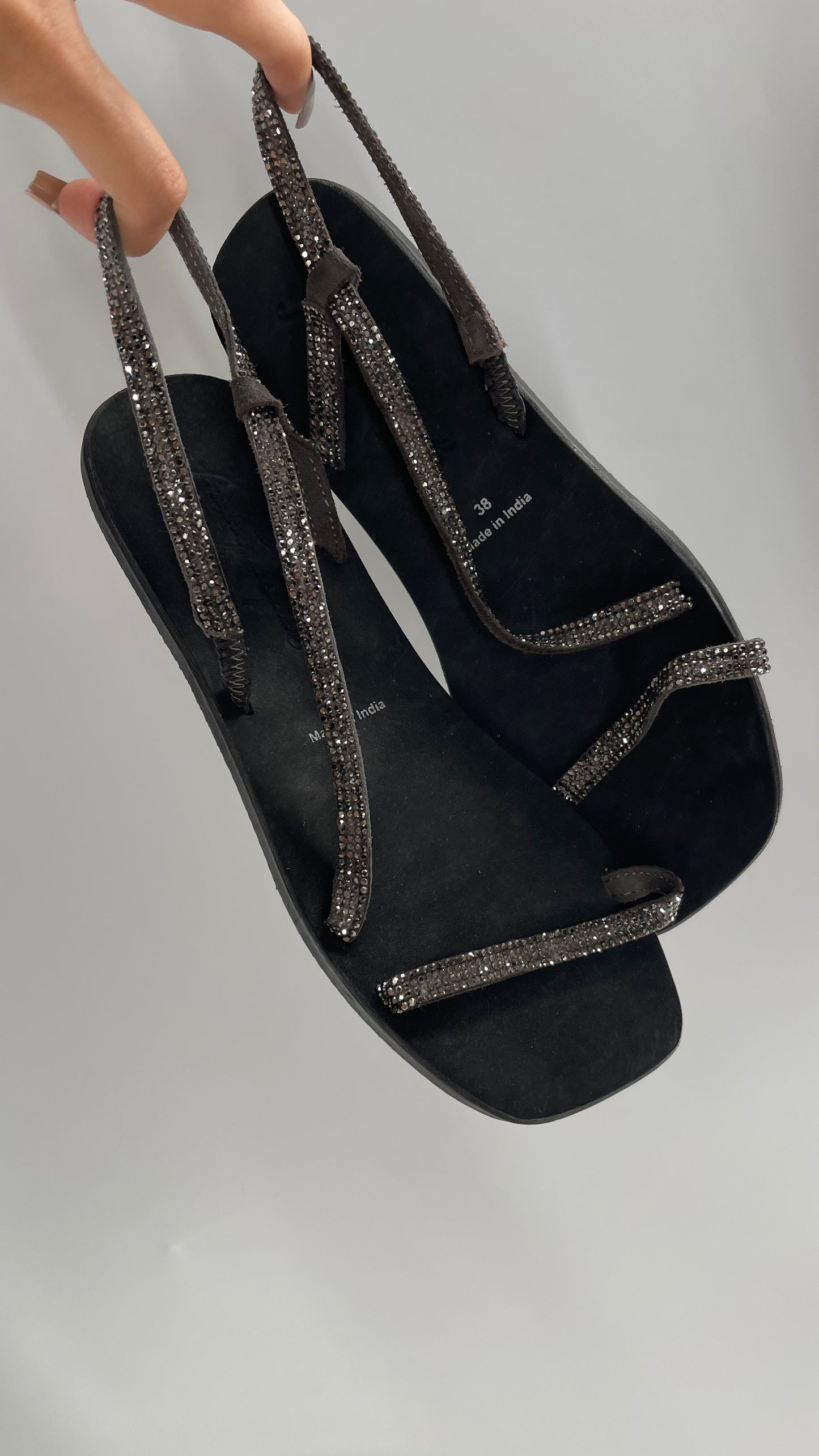 Free People Rhinestone Strap Sandal (38)