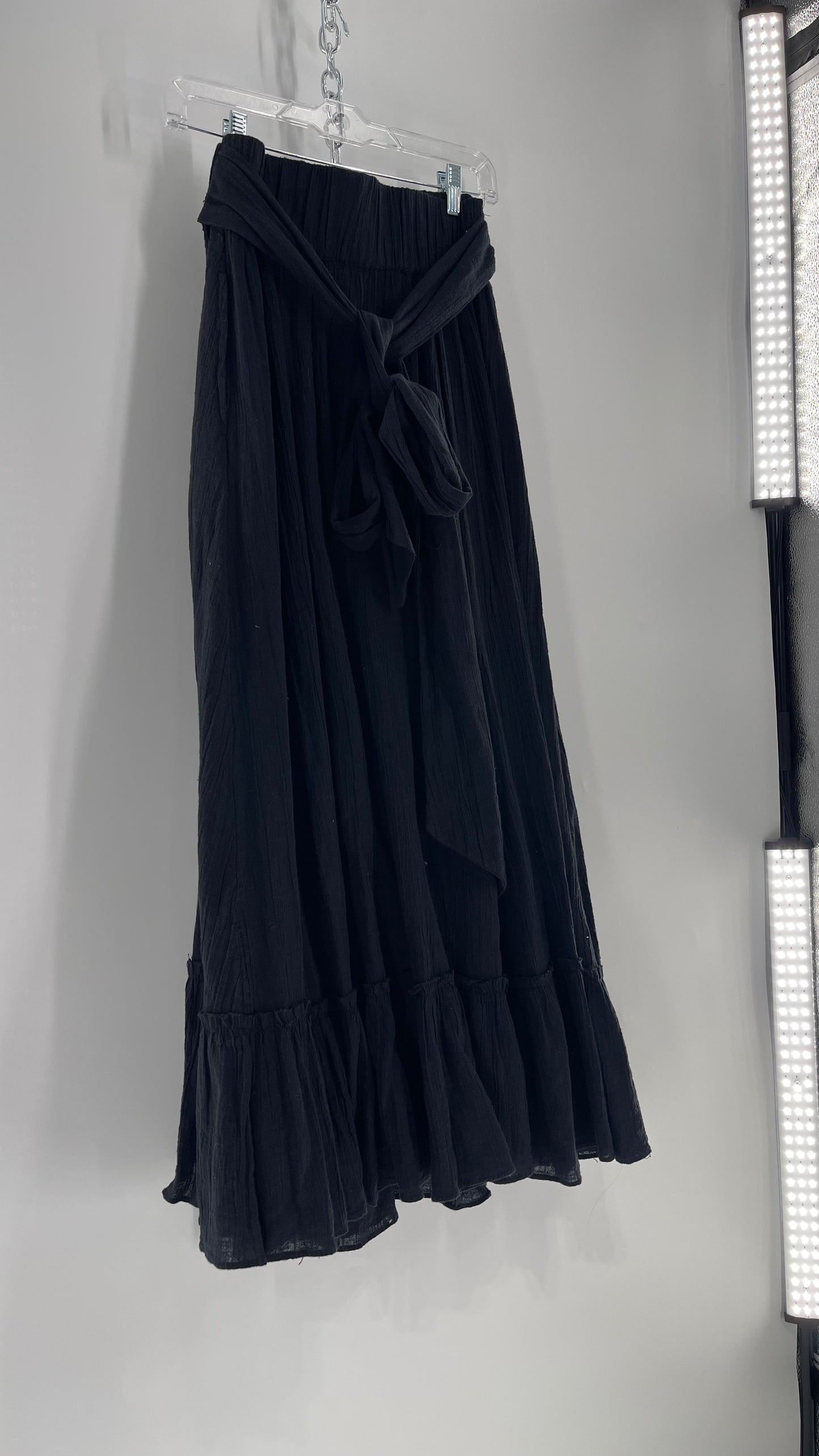 Free People Black Floor Length Skirt (Medium)