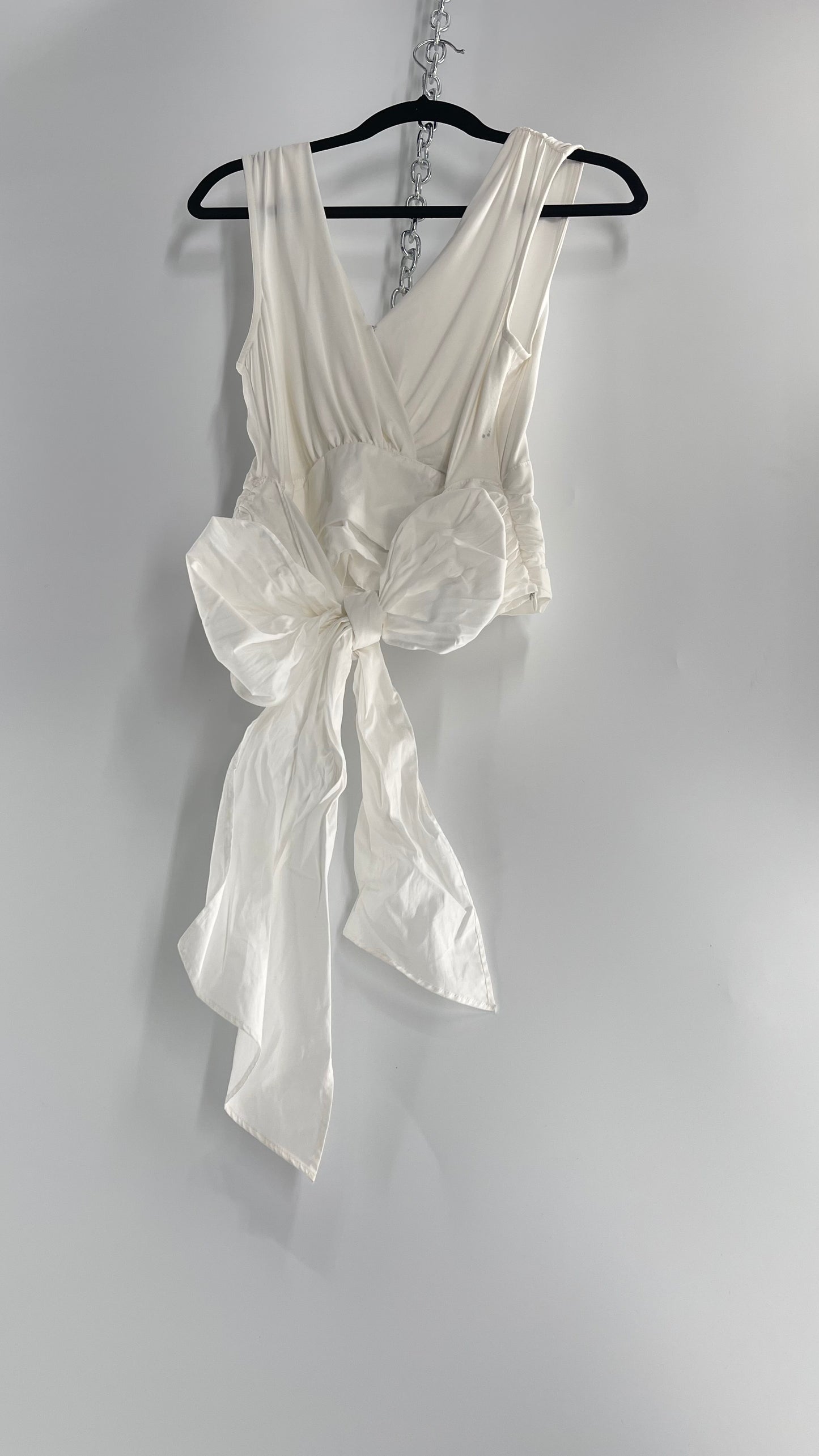 Sunday in Brooklyn Anthropologie White Wrap Around Tie Up Tank (Medium)