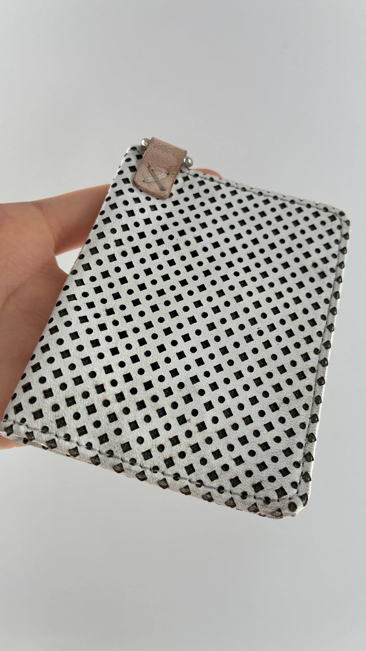 Free People Leather White Wallet with Canvas Lining