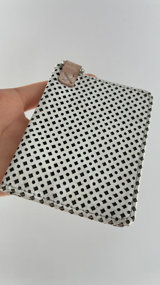 Free People Leather White Wallet with Canvas Lining