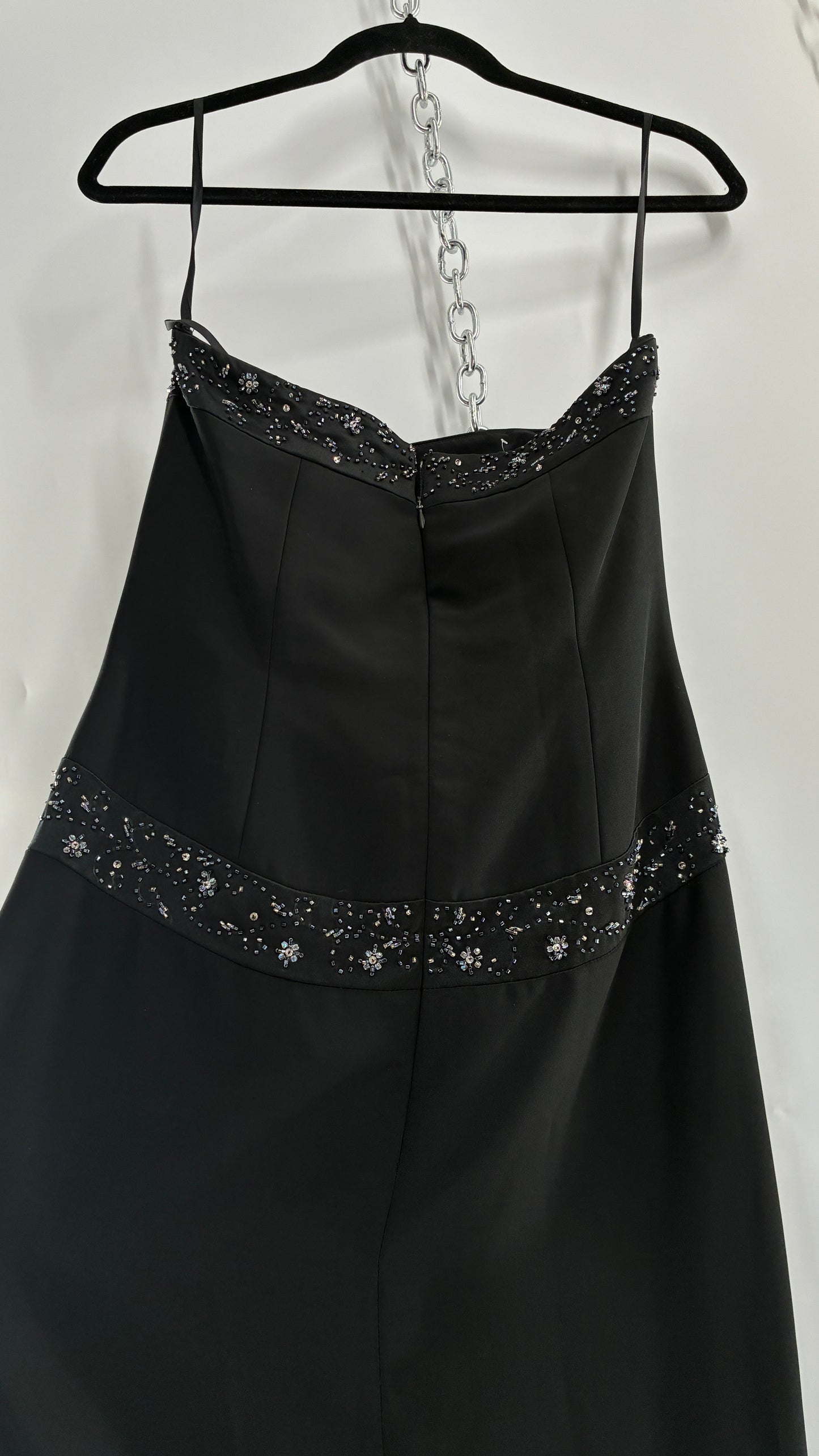 Vintage HAUTE COUTURE OBSESSIONS Black Beaded Maxi Dress (8)