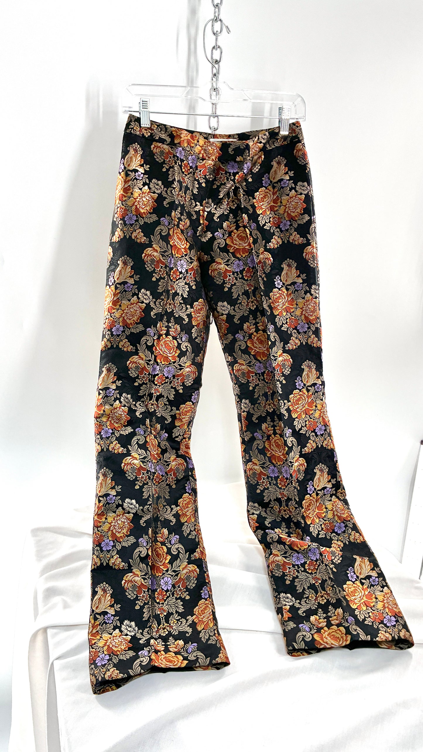 Vintage DOLCE & GABANNA Silk Black Brocade Trouser (42)